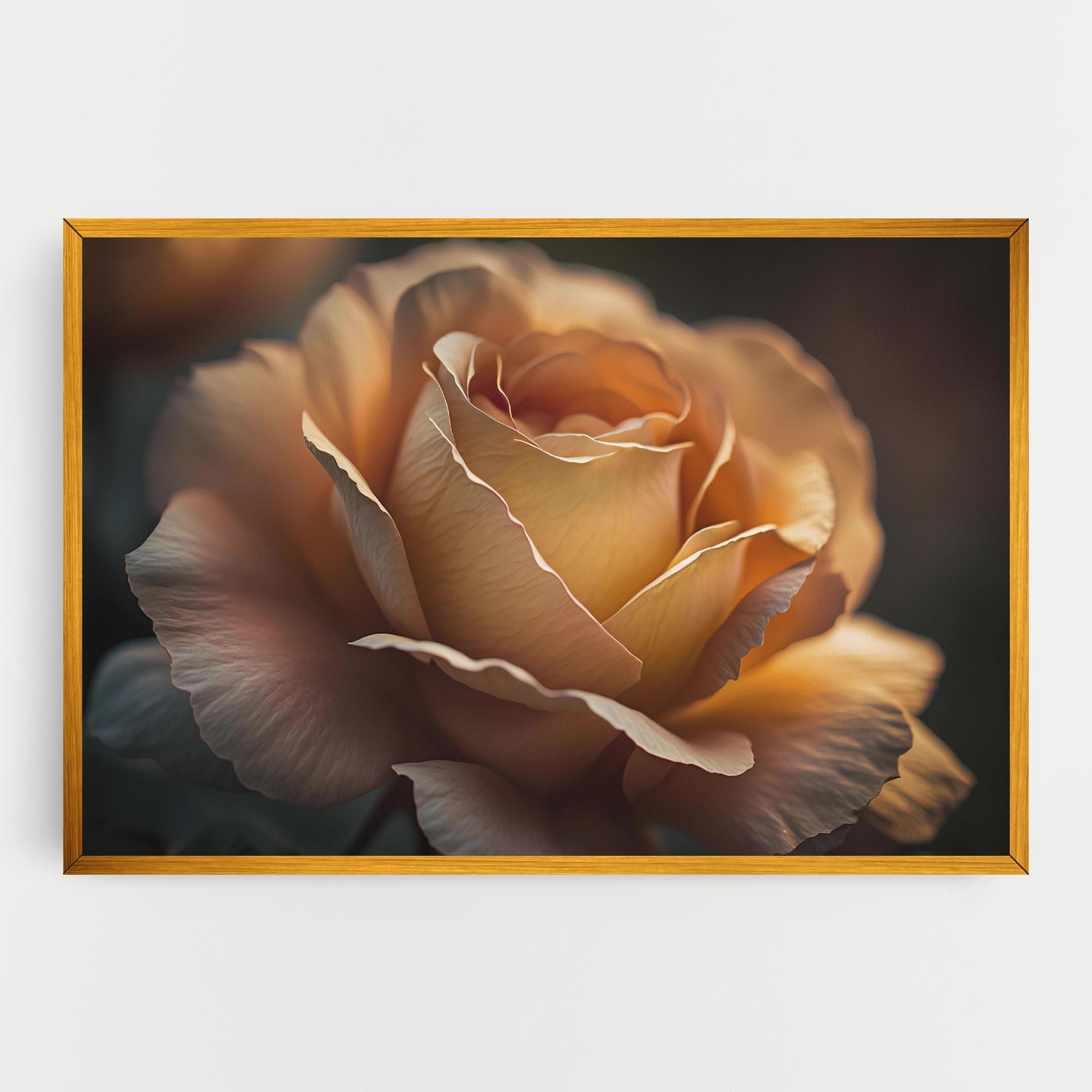 Leinwandbild Light Orange Rose Close Up mockup 0
