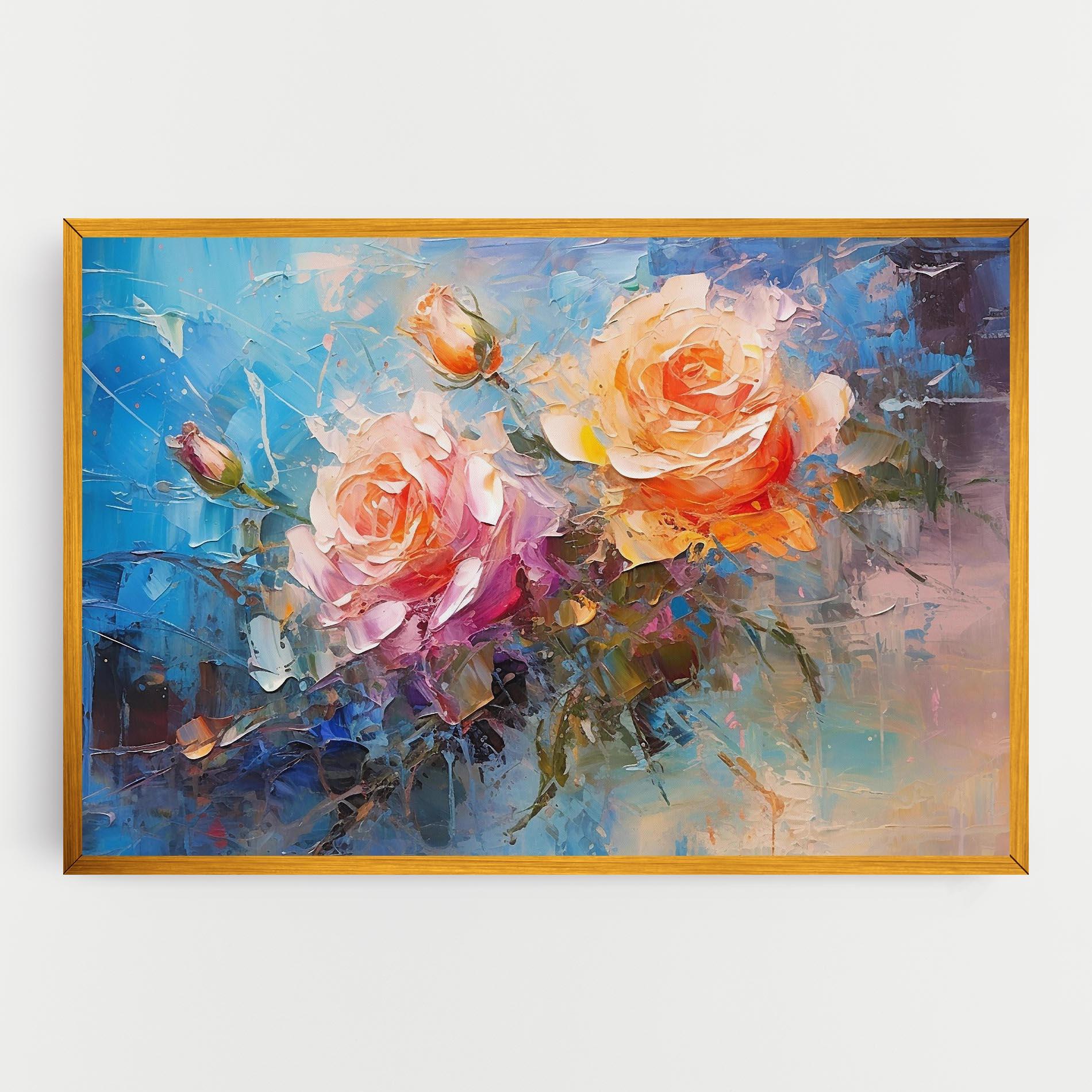 Leinwandbild Light Orange Rose Painting mockup 0