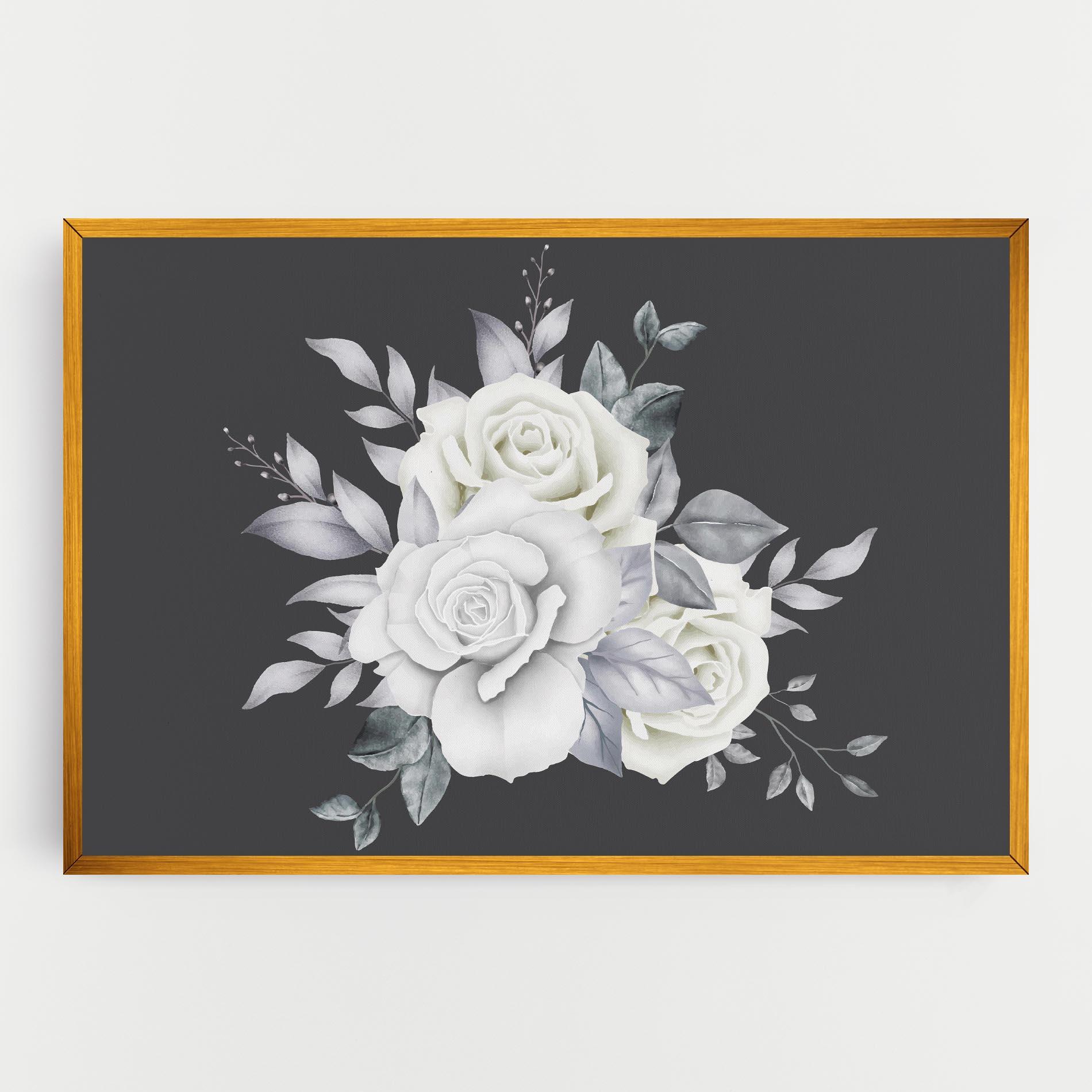 Leinwandbild White Grey Rose mockup 0
