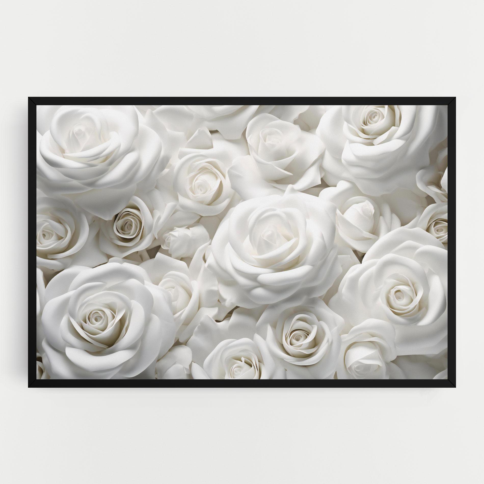 Leinwandbild 3d White Roses mockup 0