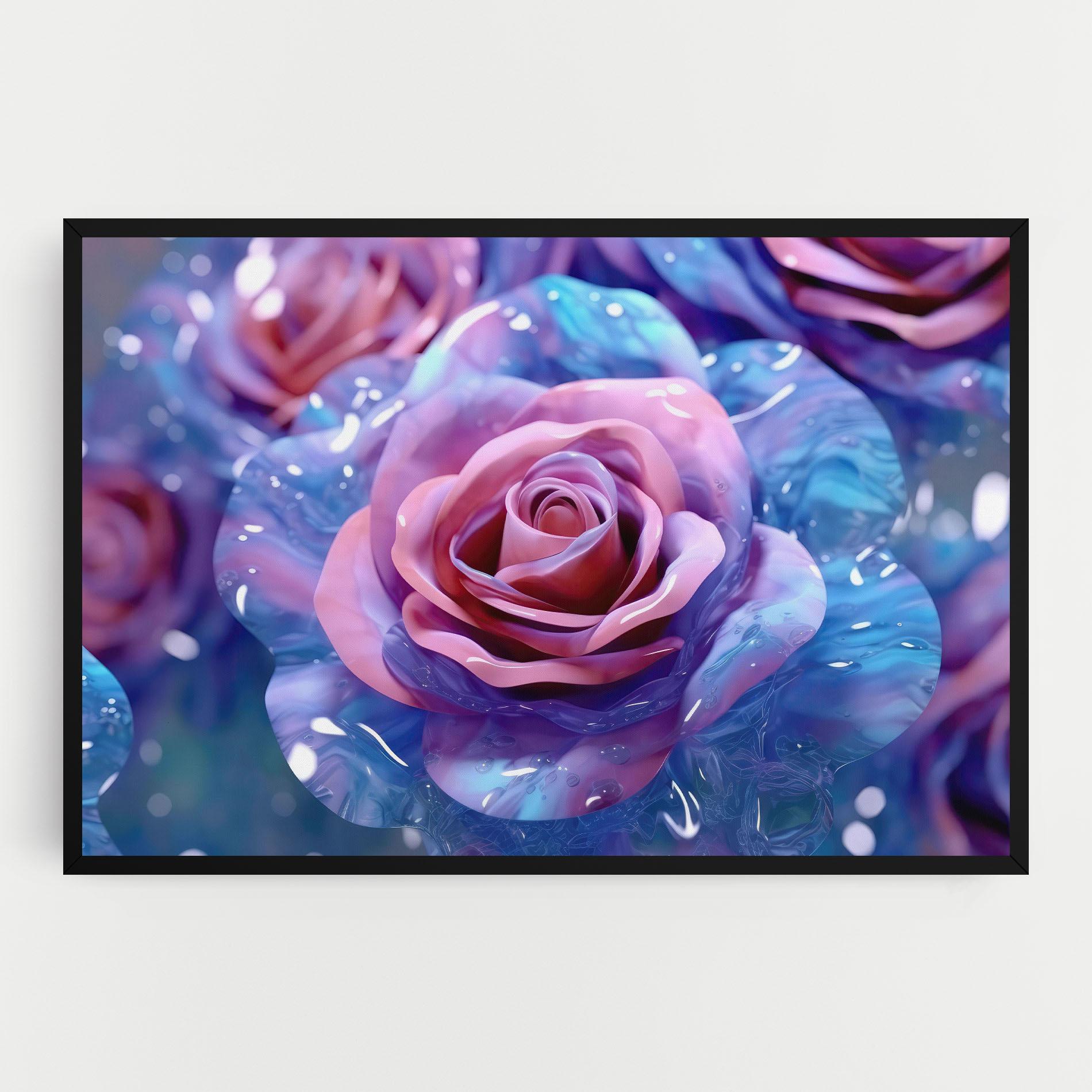 Leinwandbild Beautiful Blue Pink Rose mockup 0