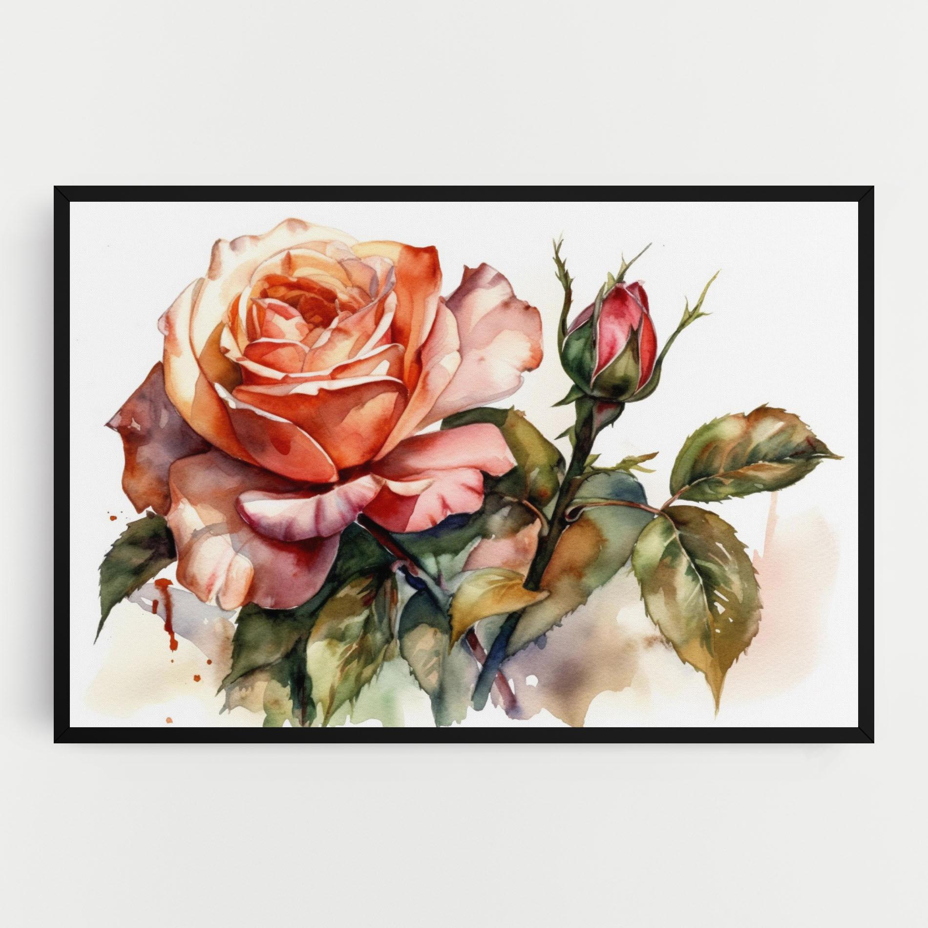 Leinwandbild Big Rose Painted mockup 0
