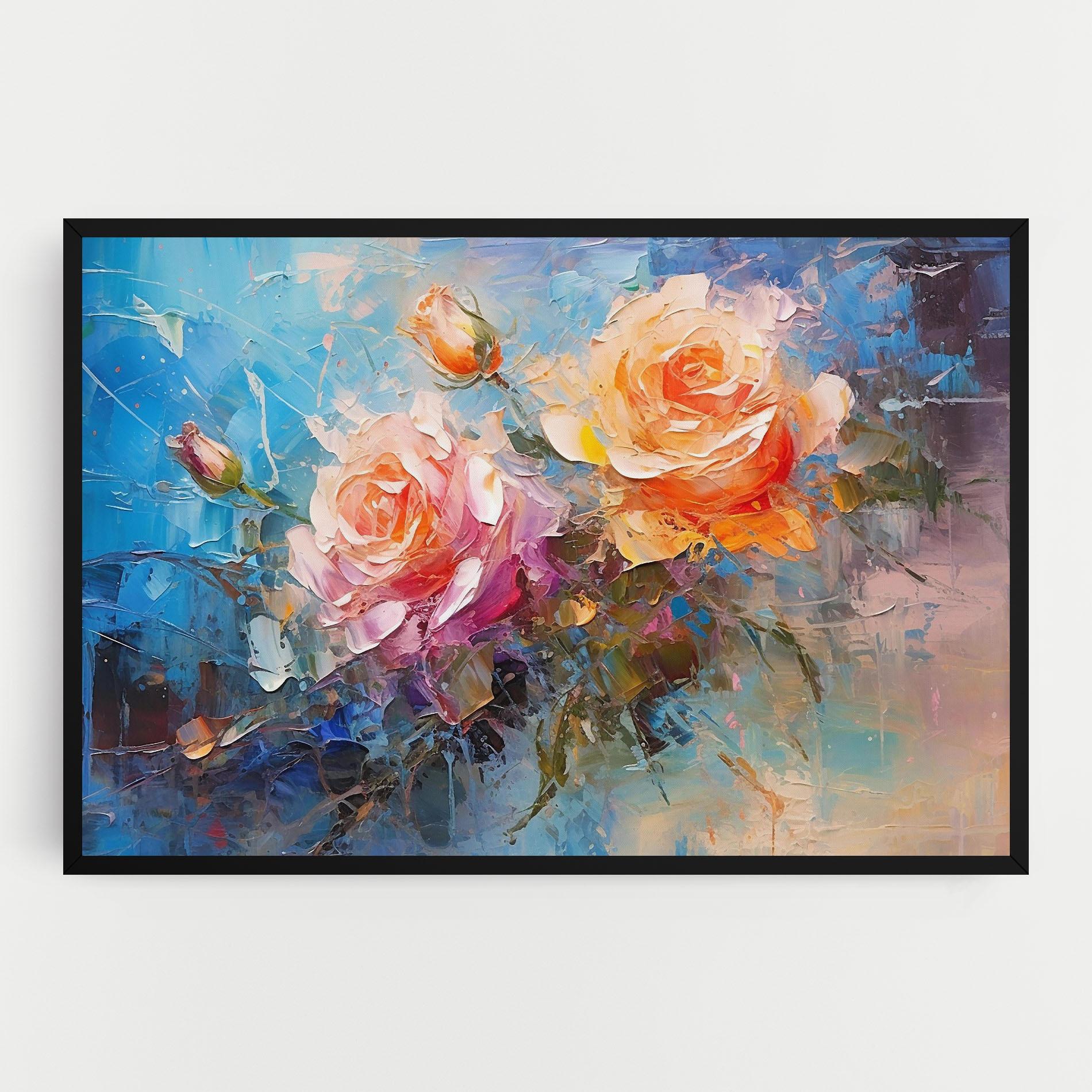 Leinwandbild Light Orange Rose Painting mockup 0