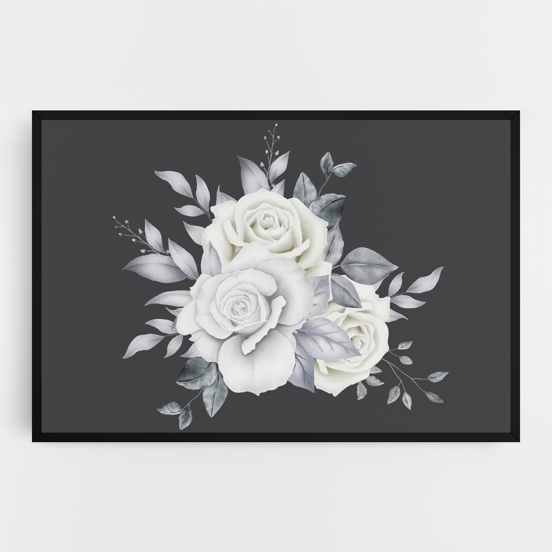 Leinwandbild White Grey Rose mockup 0