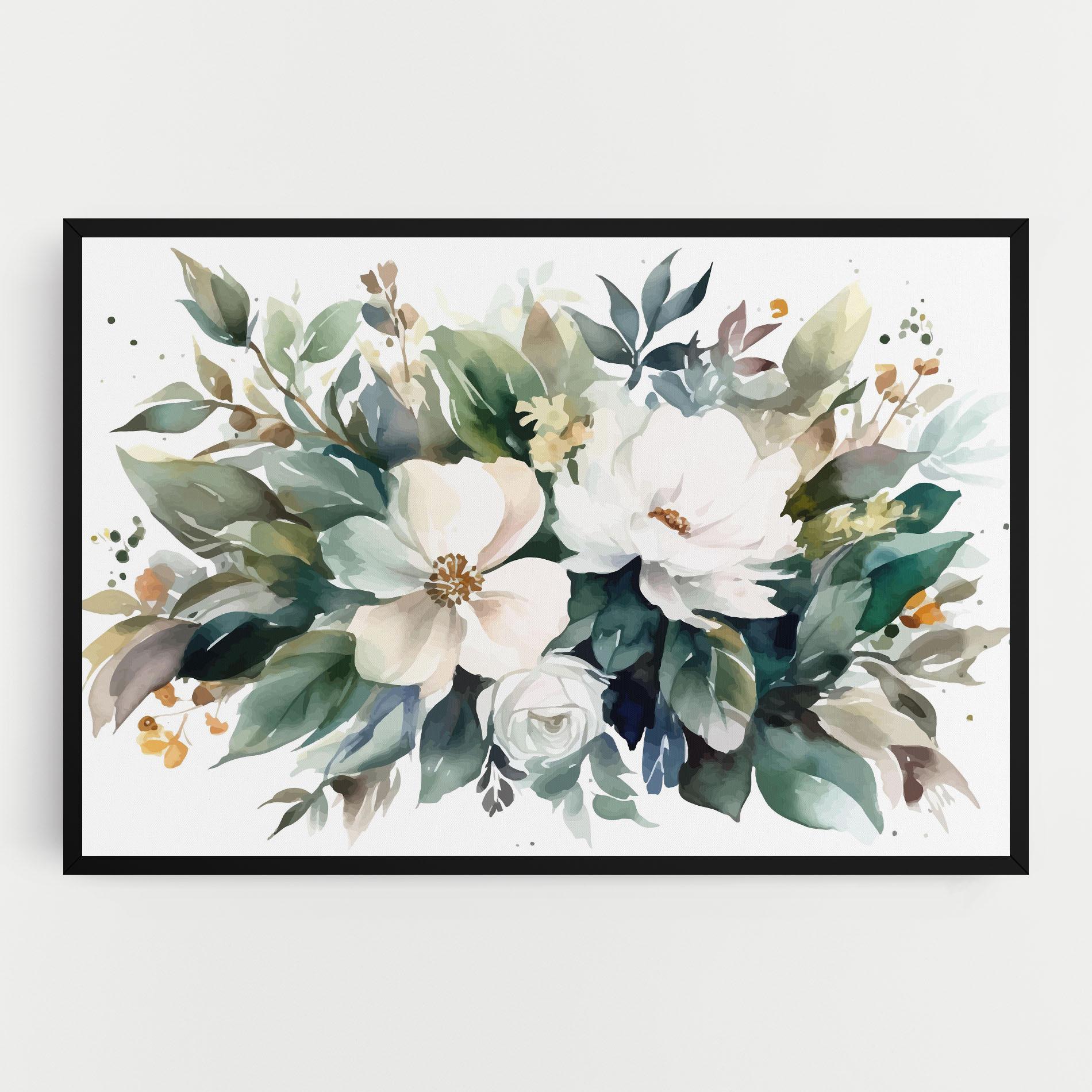 Leinwandbild White Rose Paint mockup 0
