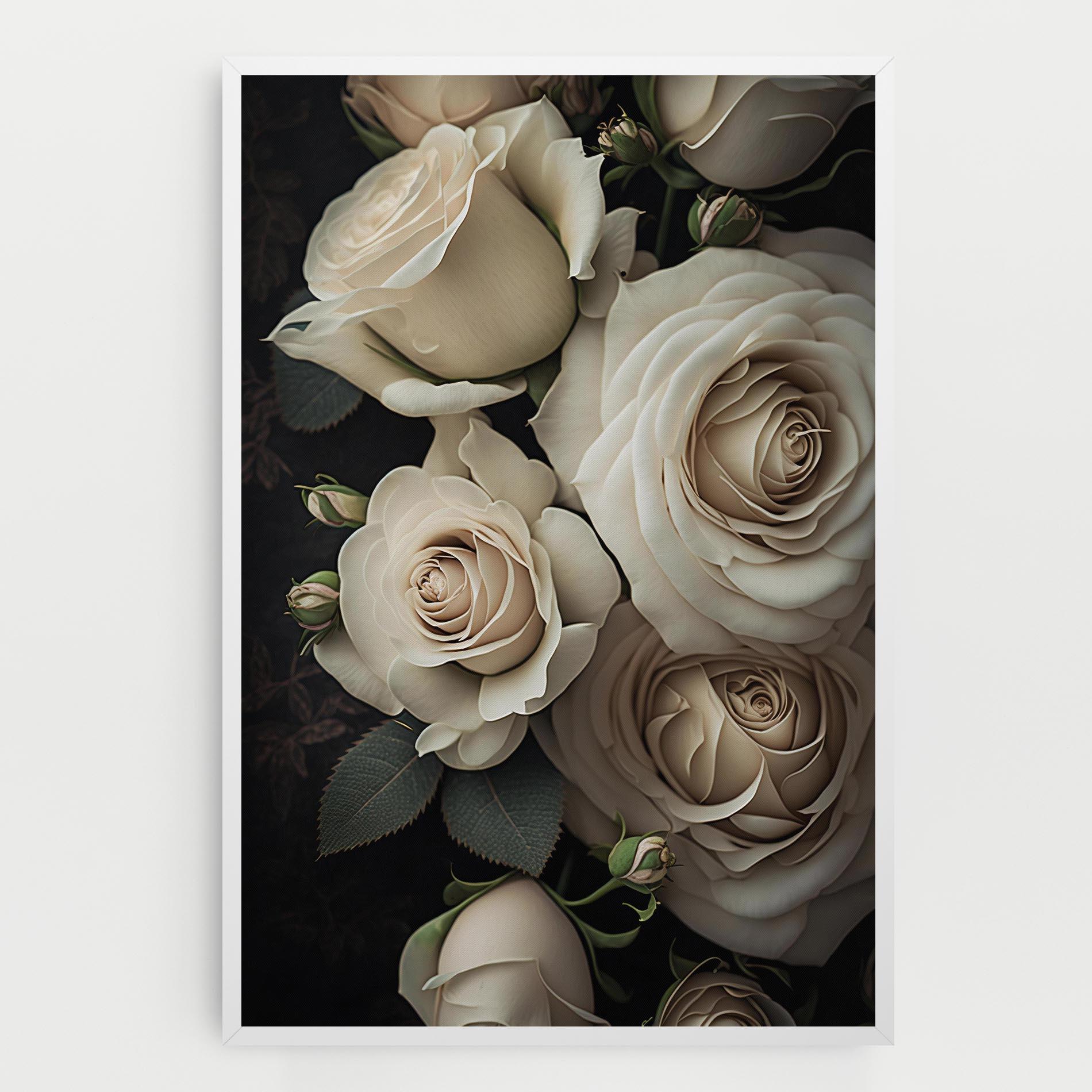 Leinwandbild Cream Roses Close Up mockup 0