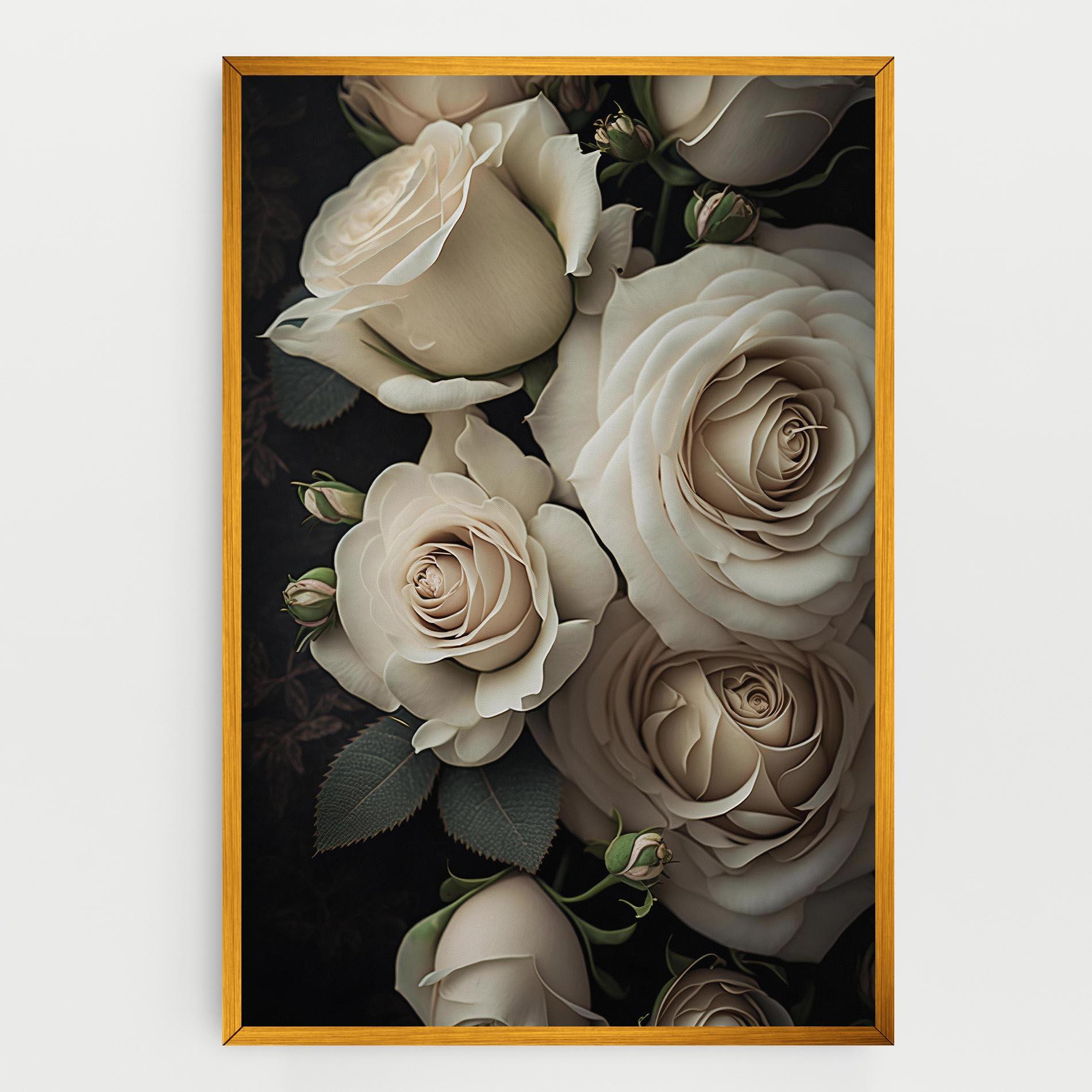 Leinwandbild Cream Roses Close Up mockup 0