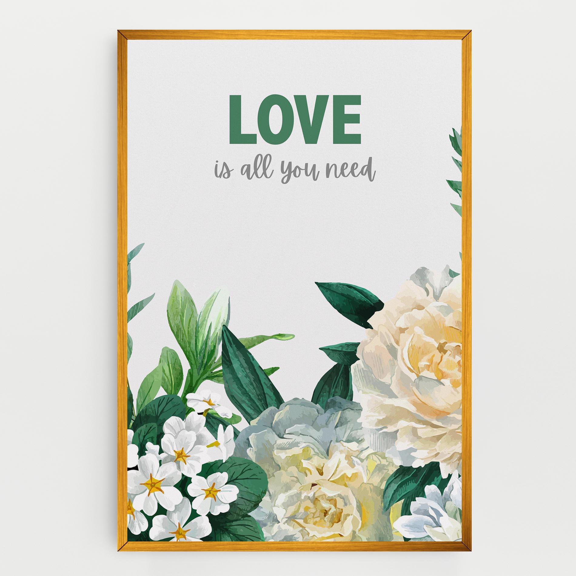 Leinwandbild Green Rose Love mockup 0
