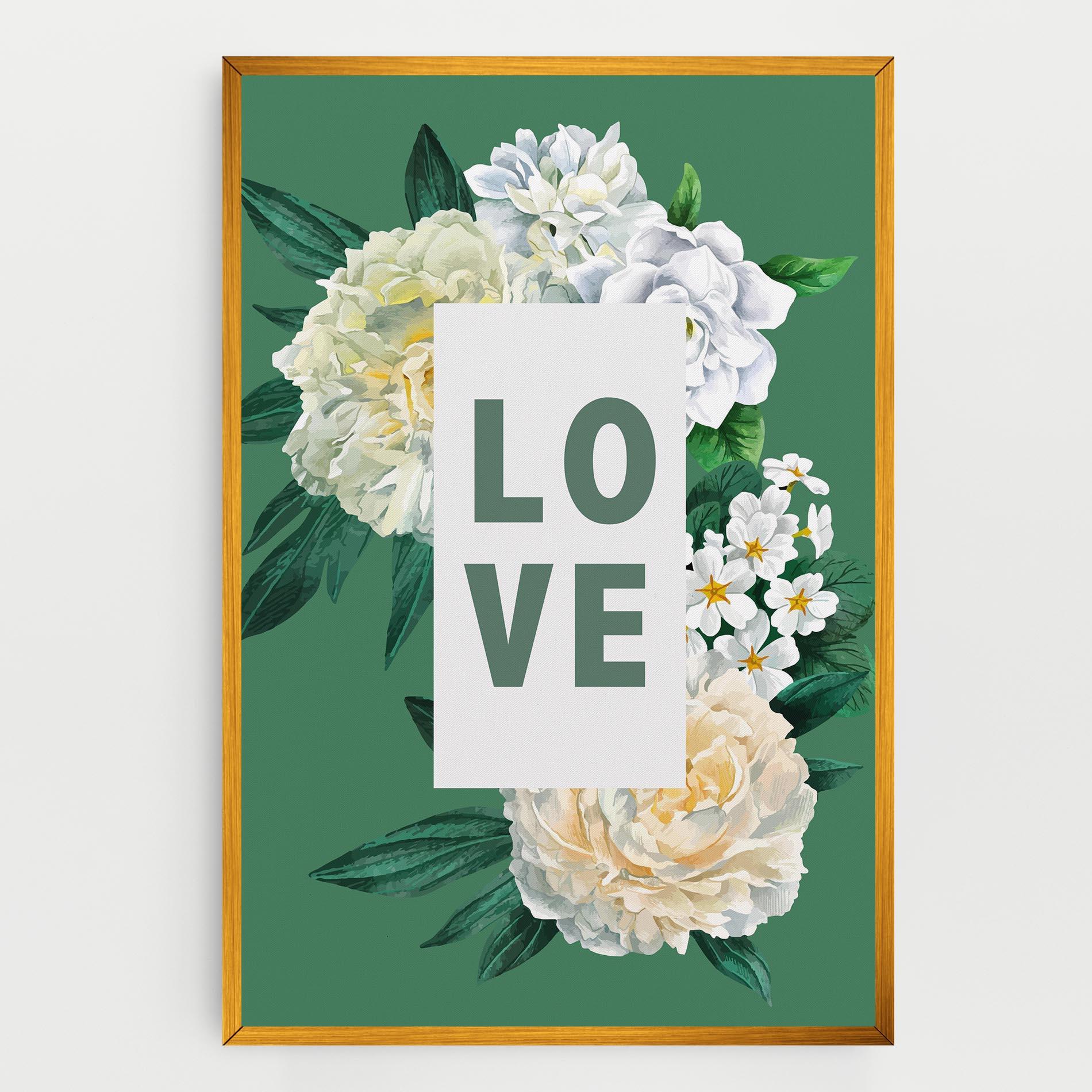 Leinwandbild Love Green Rose mockup 0