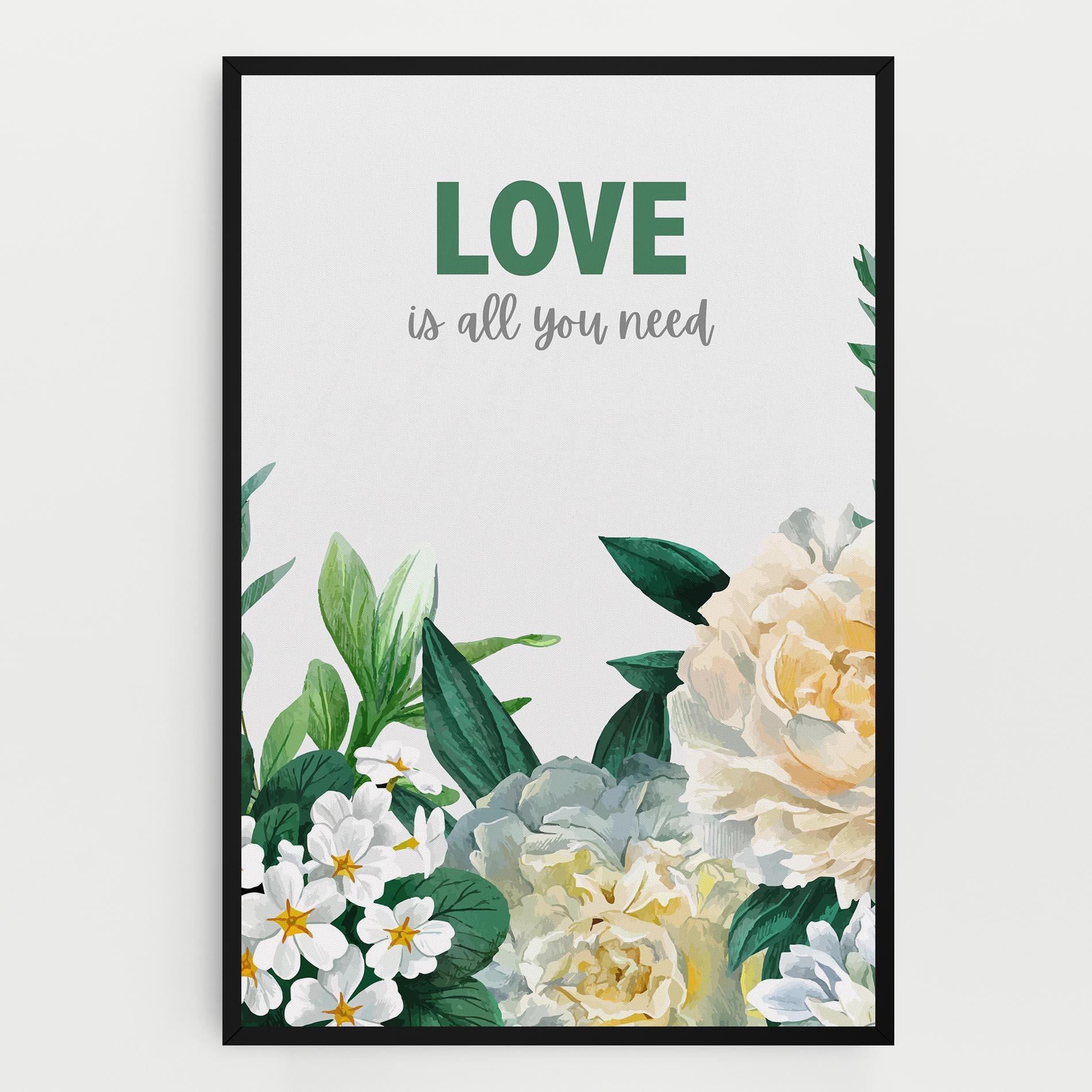 Leinwandbild Green Rose Love mockup 0