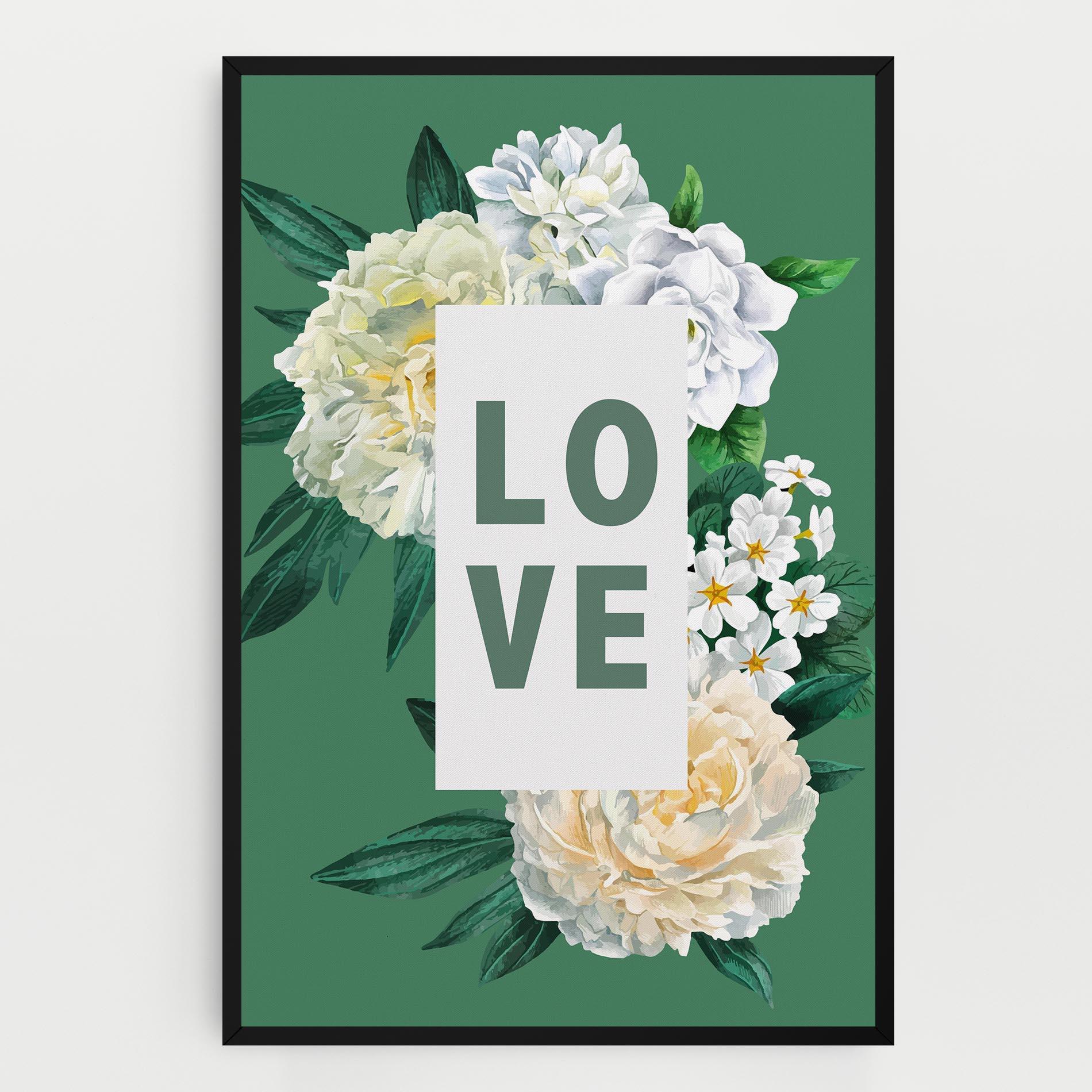Leinwandbild Love Green Rose mockup 0