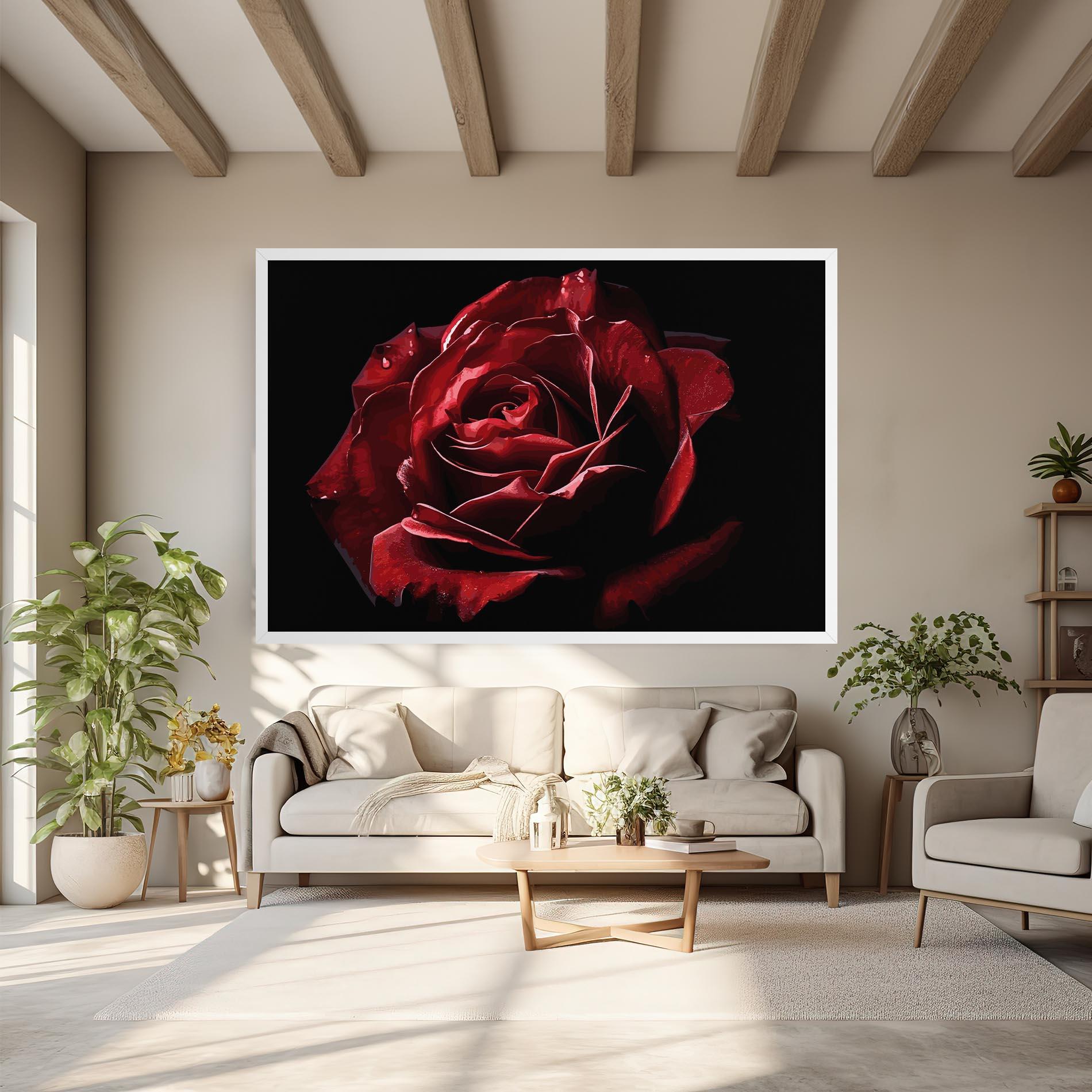 Leinwandbild Big Red Rose mockup 6