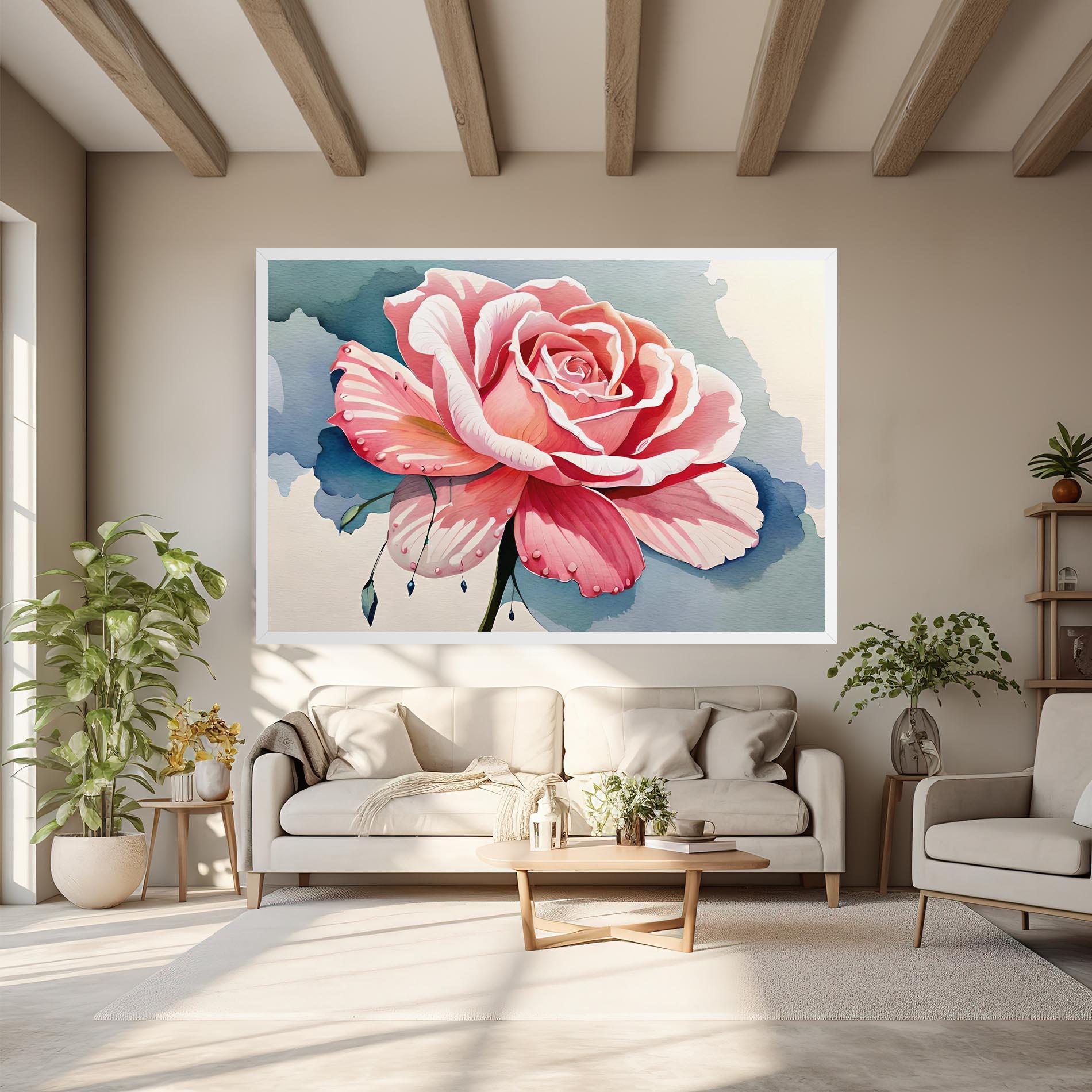 Leinwandbild Bih Pink Rose mockup 6