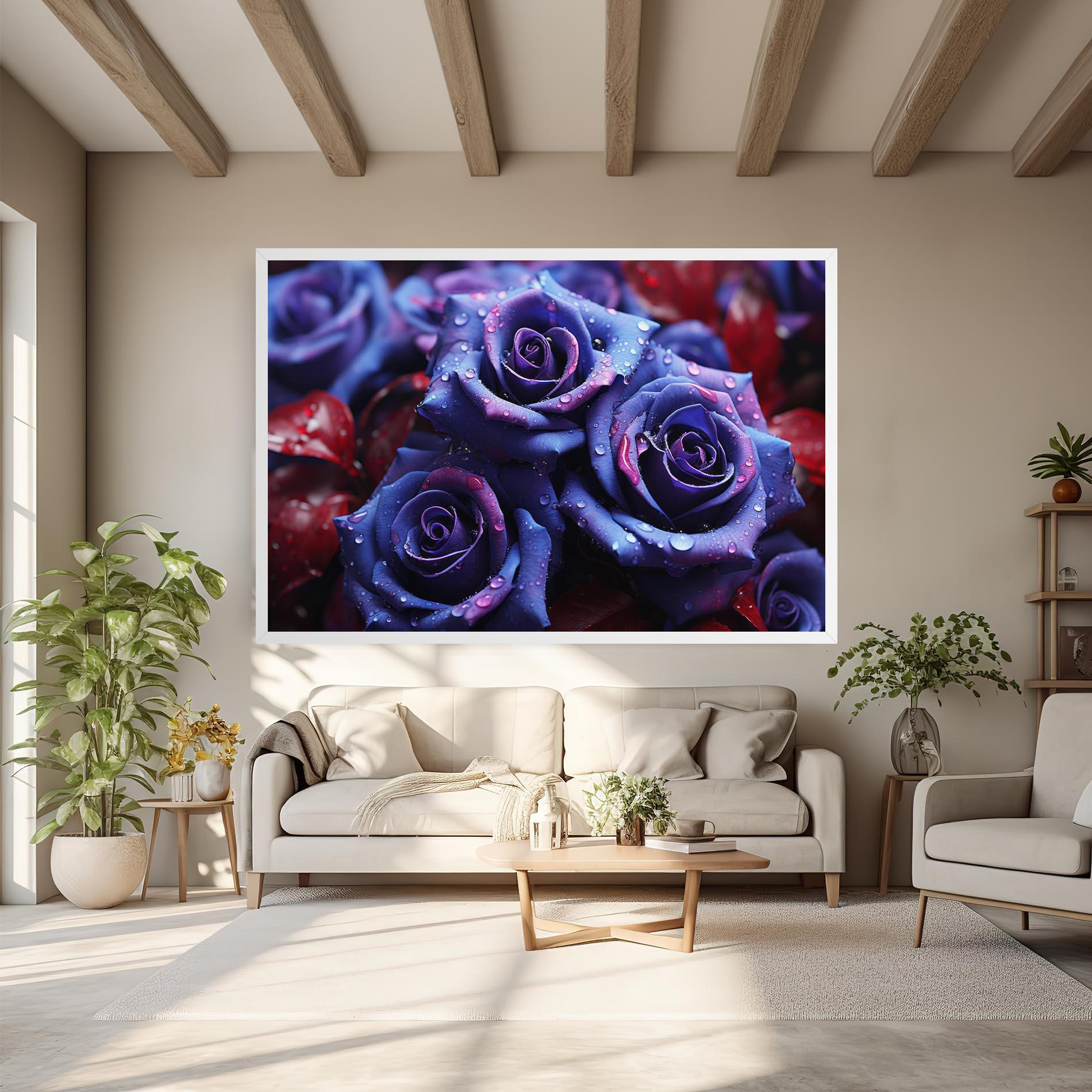 Leinwandbild Blue Purple Rose mockup 6