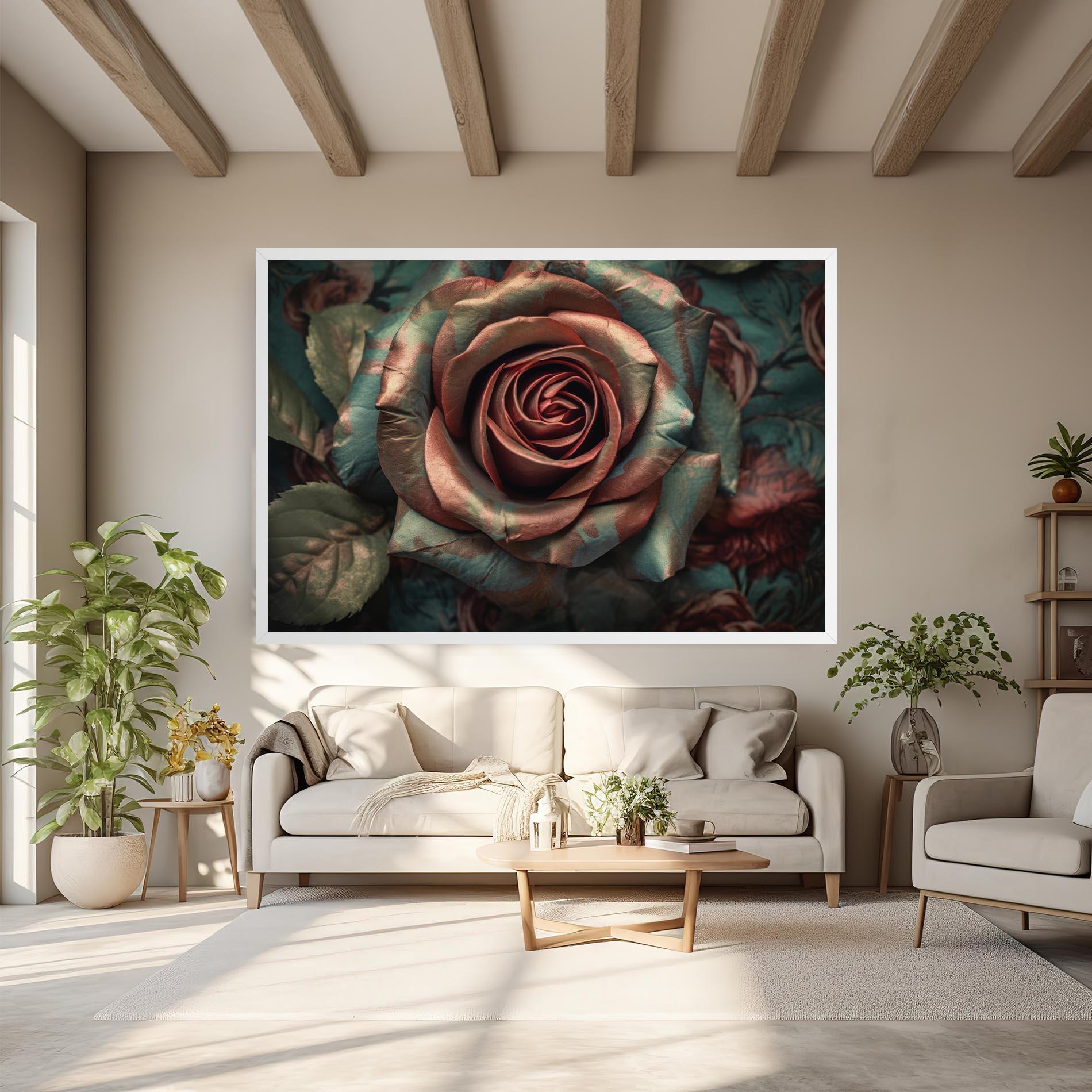Leinwandbild Exotic Blue Rose mockup 6