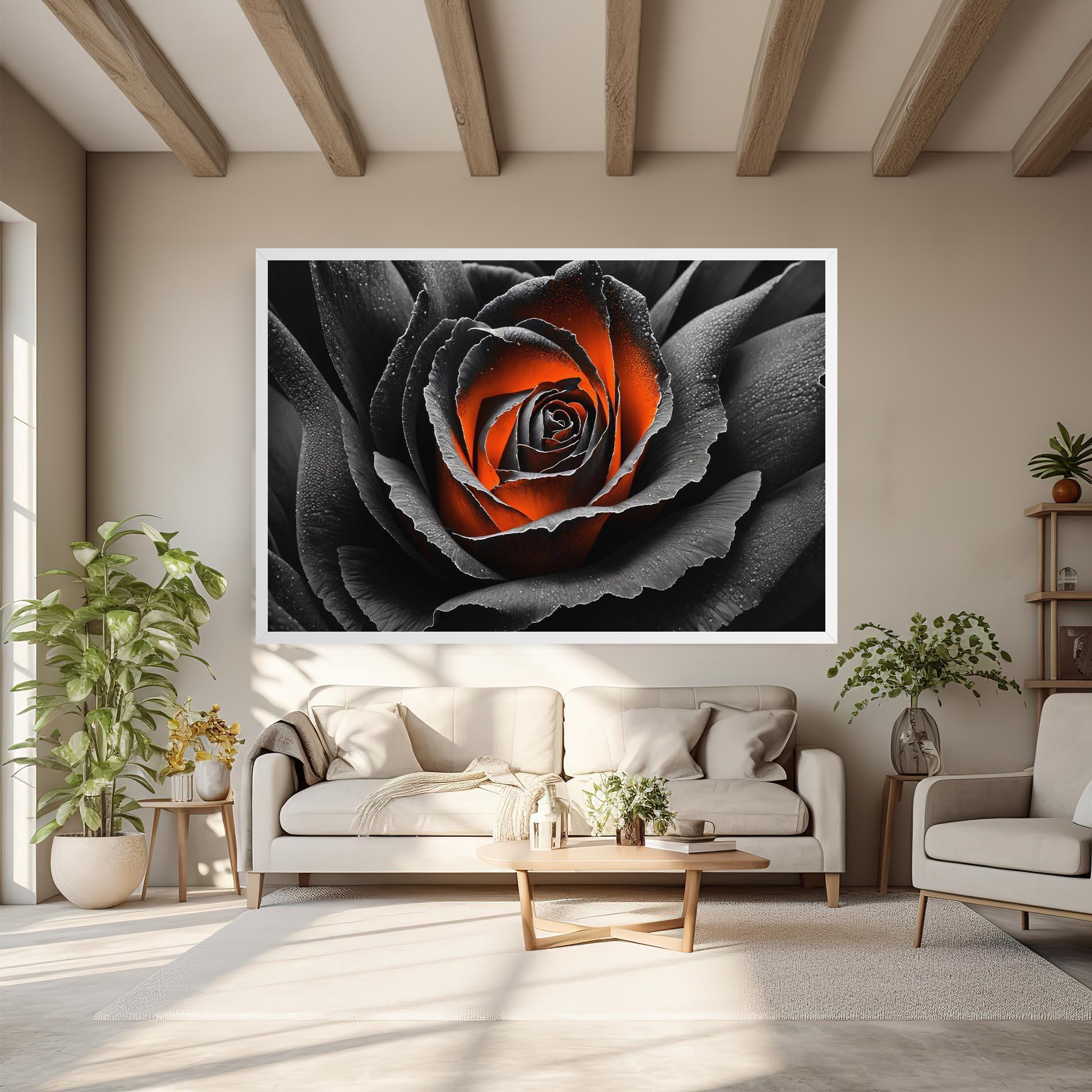 Leinwandbild Grey Orange Rose mockup 6
