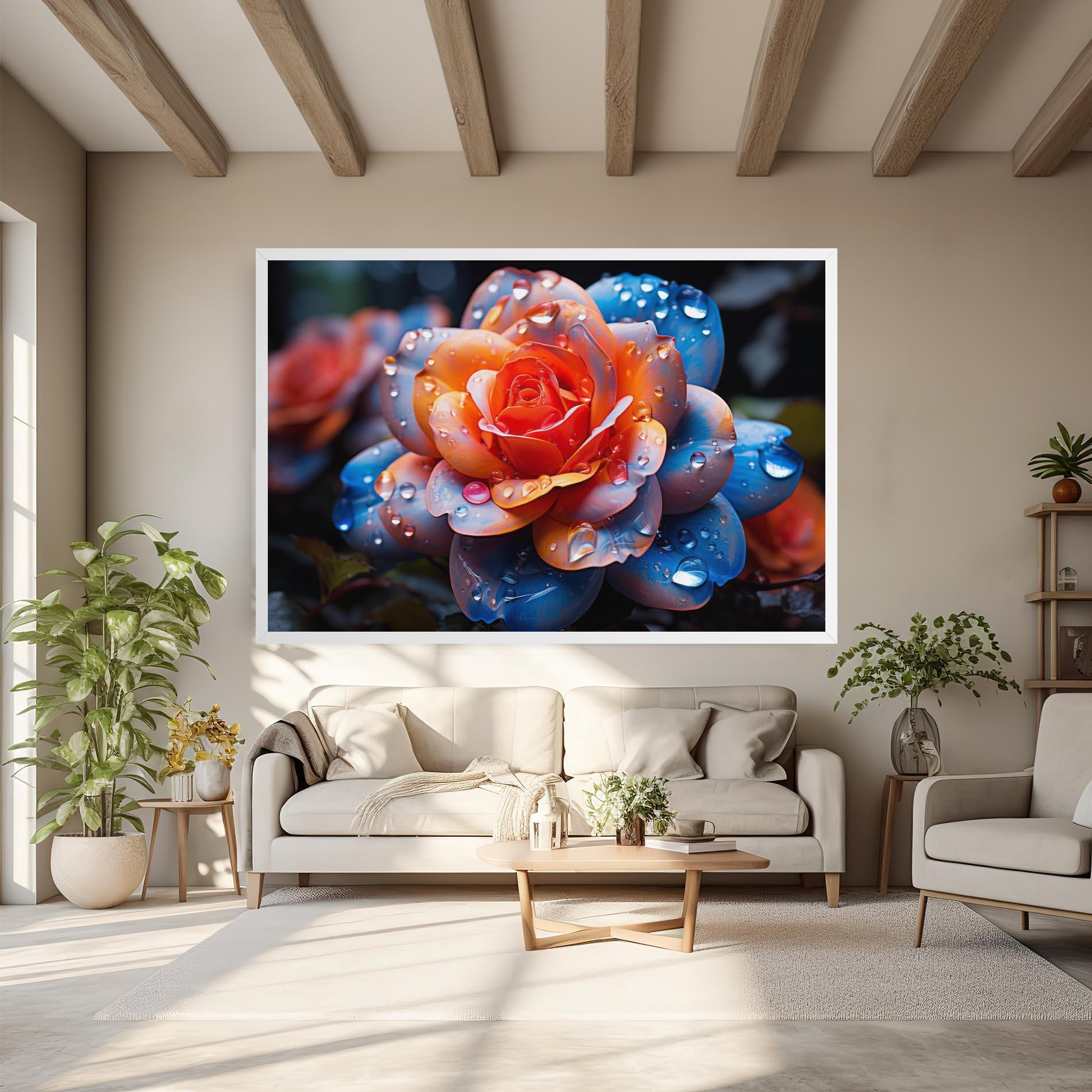 Leinwandbild Orange Blue Rose mockup 6