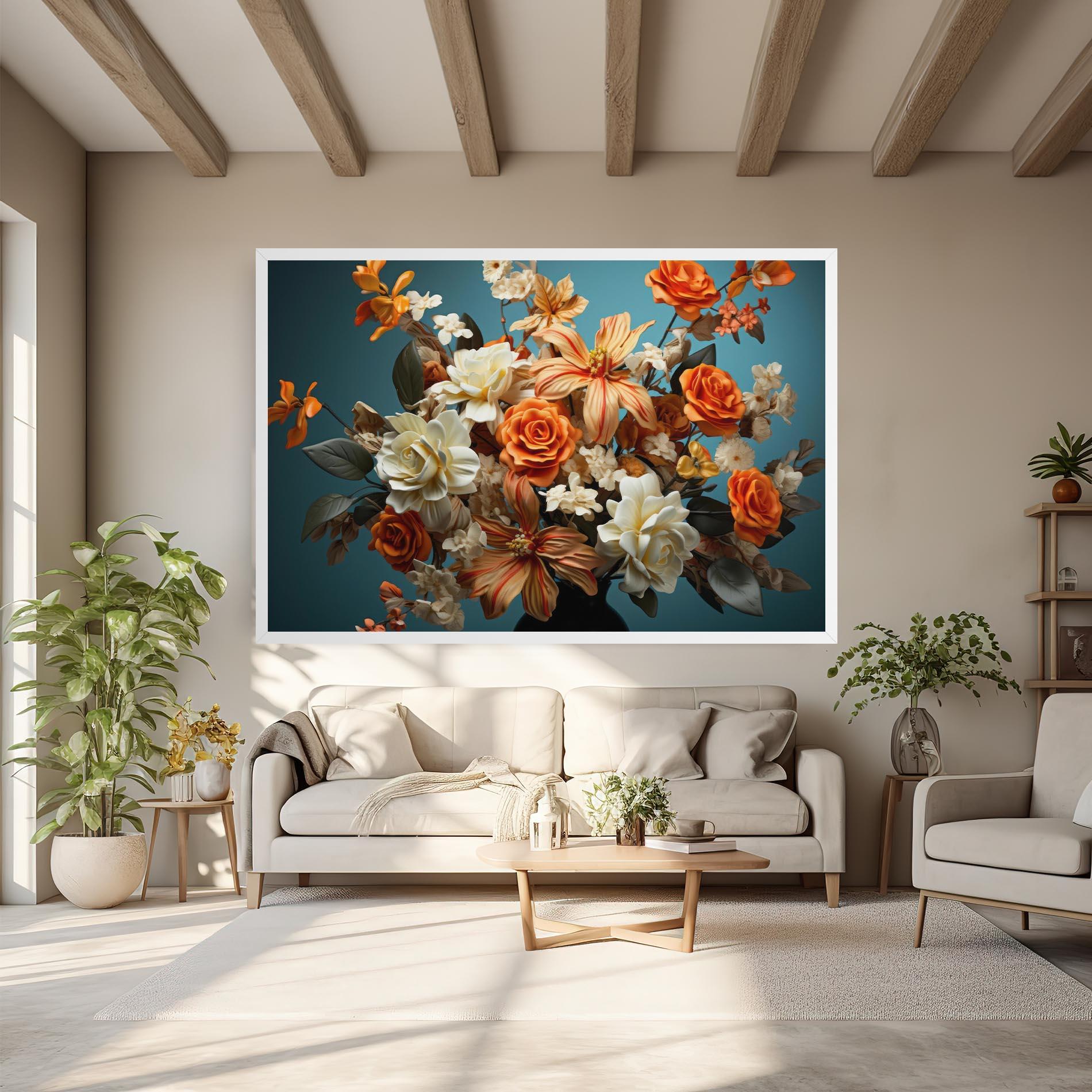 Leinwandbild Orange Cream Rose mockup 6