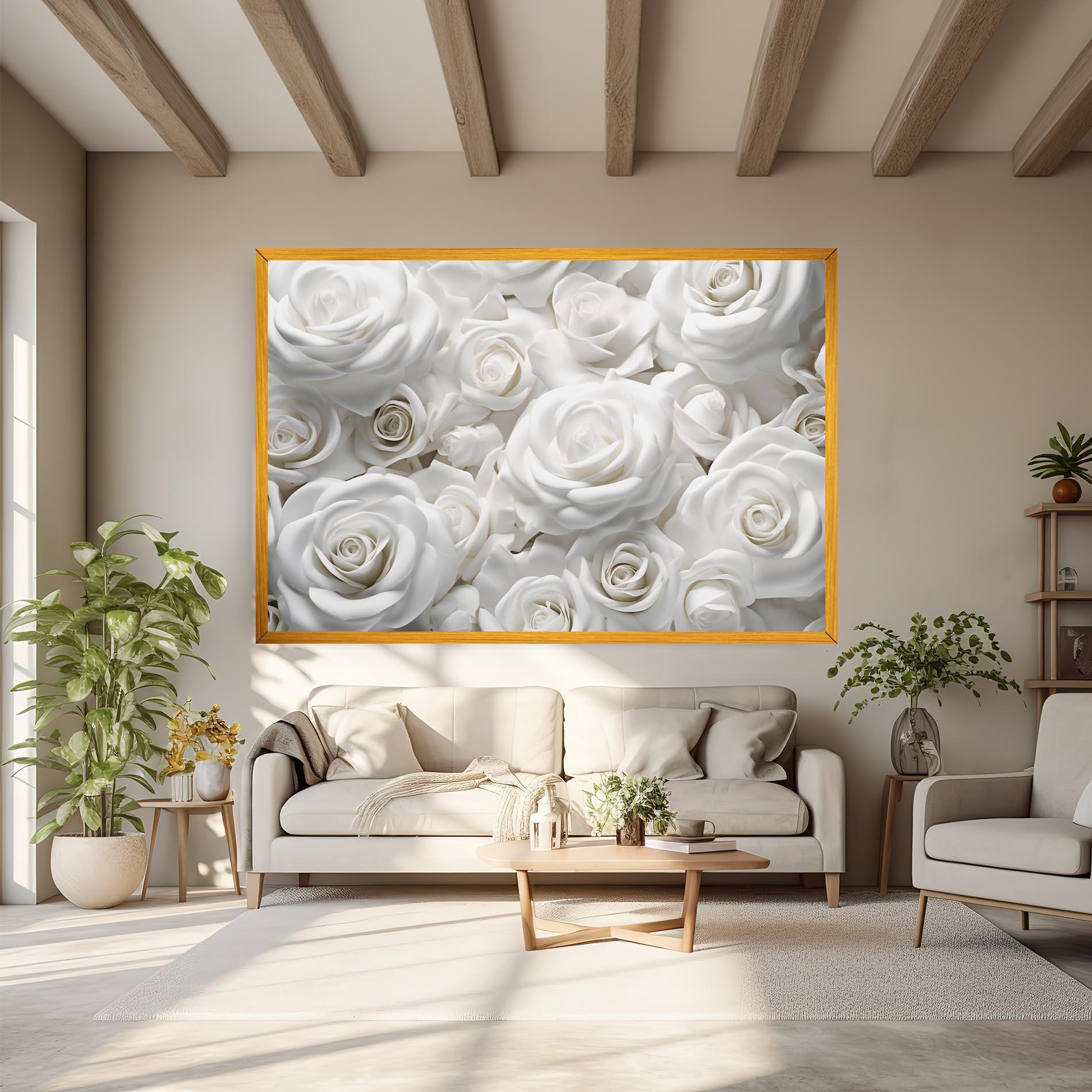 Leinwandbild 3d White Roses mockup 6