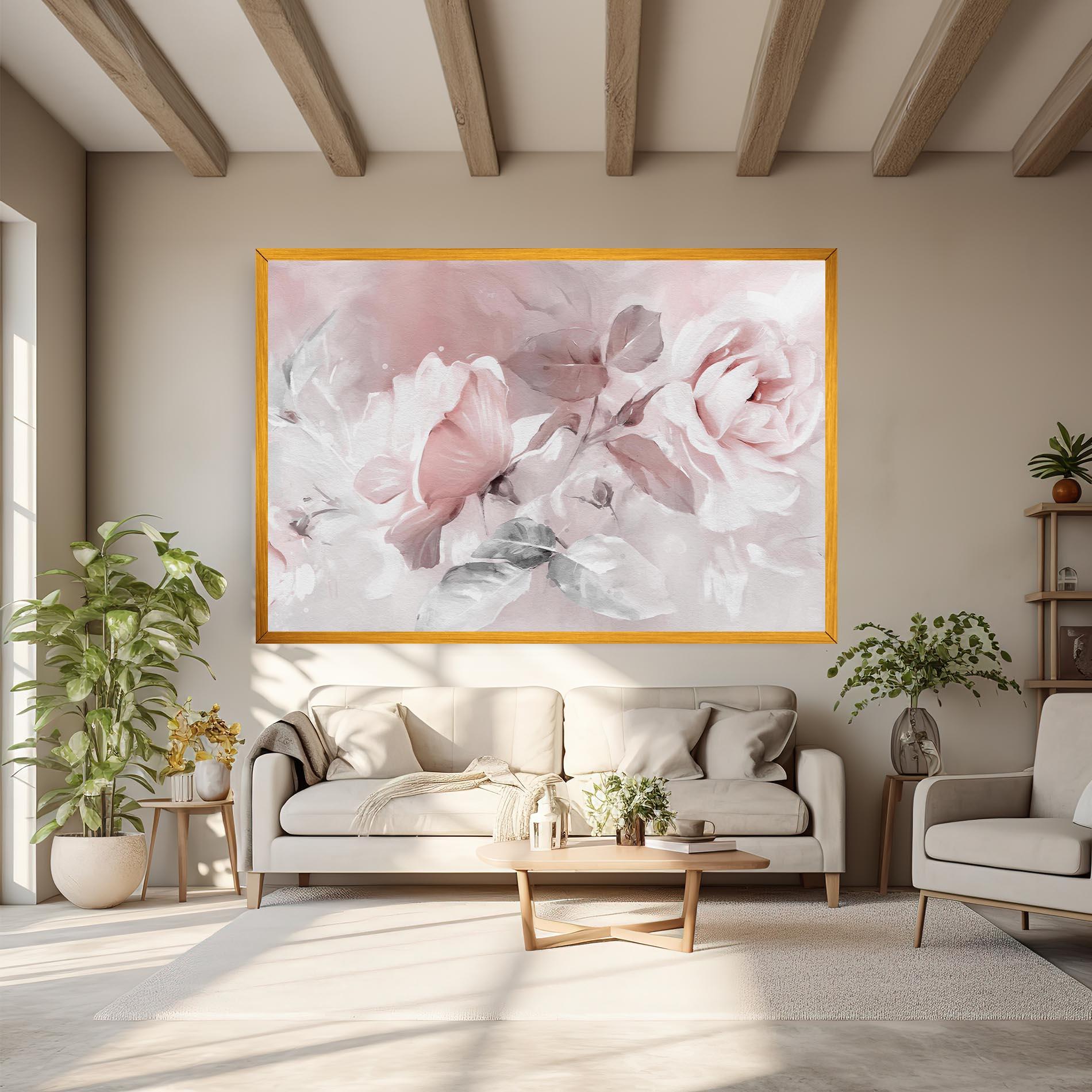 Leinwandbild Abstract Pink Flowers mockup 6