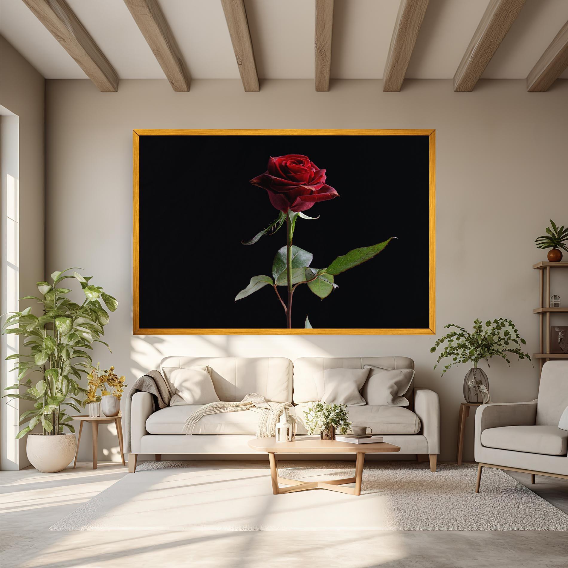 Leinwandbild Beautiful Red Rose mockup 6