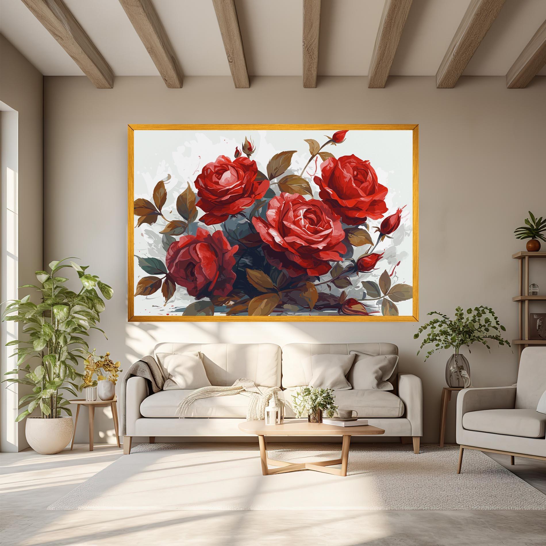 Leinwandbild Beautiful Red Roses mockup 6