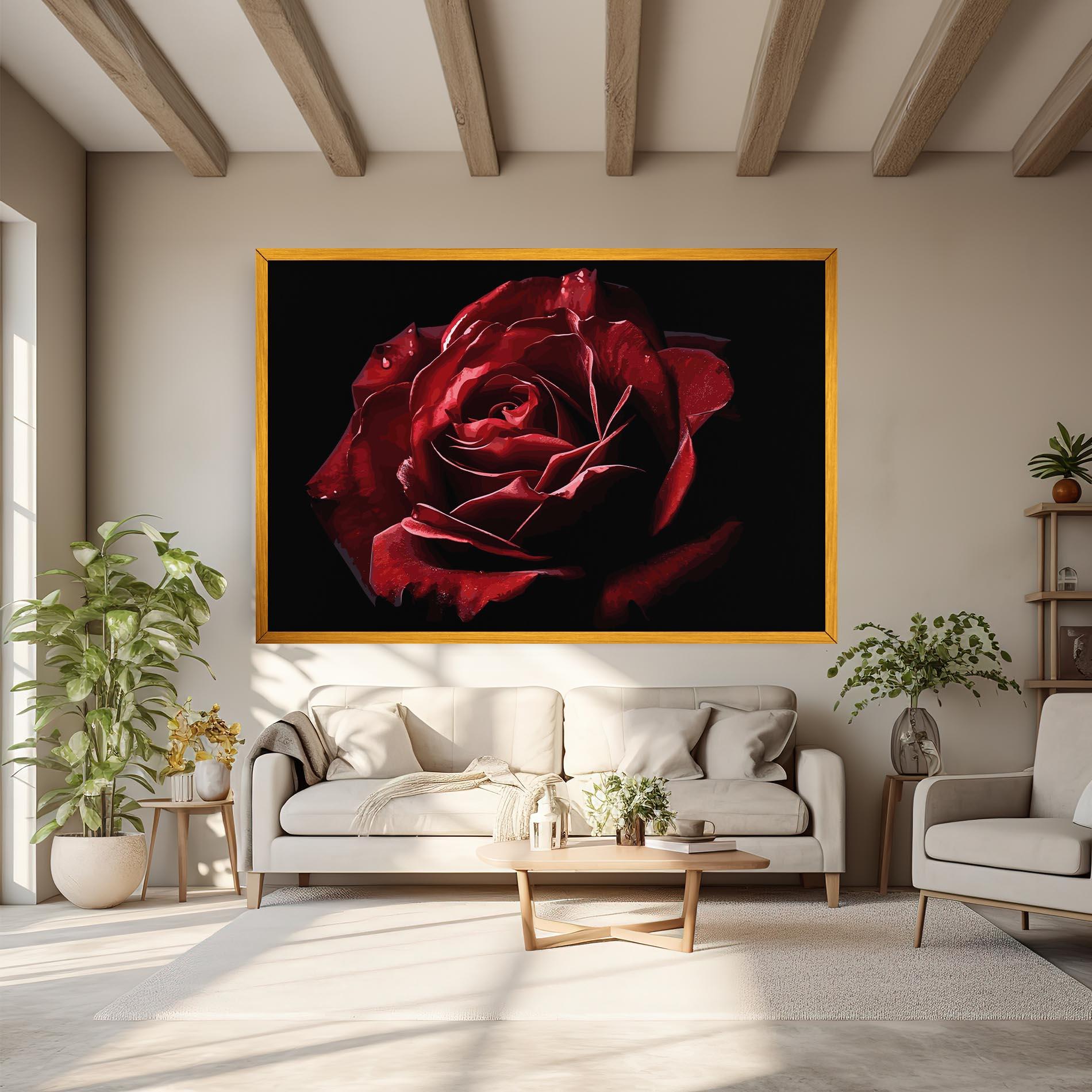 Leinwandbild Big Red Rose mockup 6