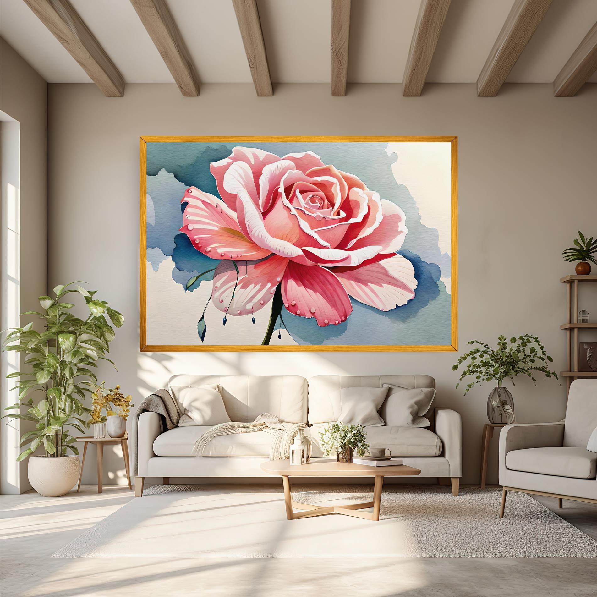 Leinwandbild Bih Pink Rose mockup 6