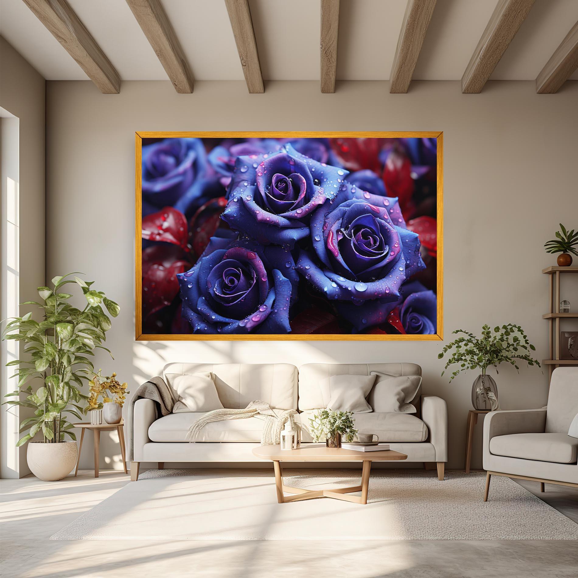 Leinwandbild Blue Purple Rose mockup 6