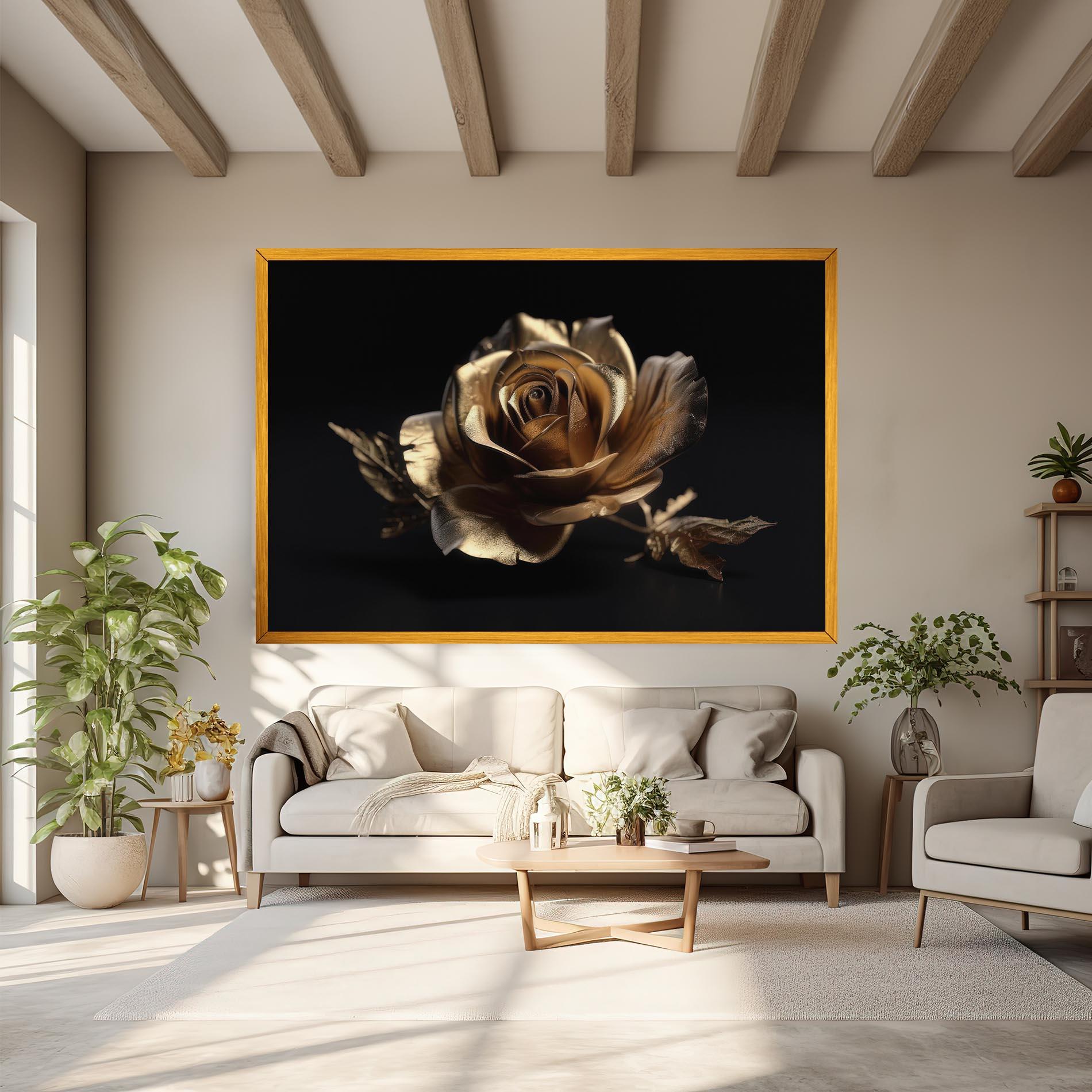 Leinwandbild Gold Rose mockup 6