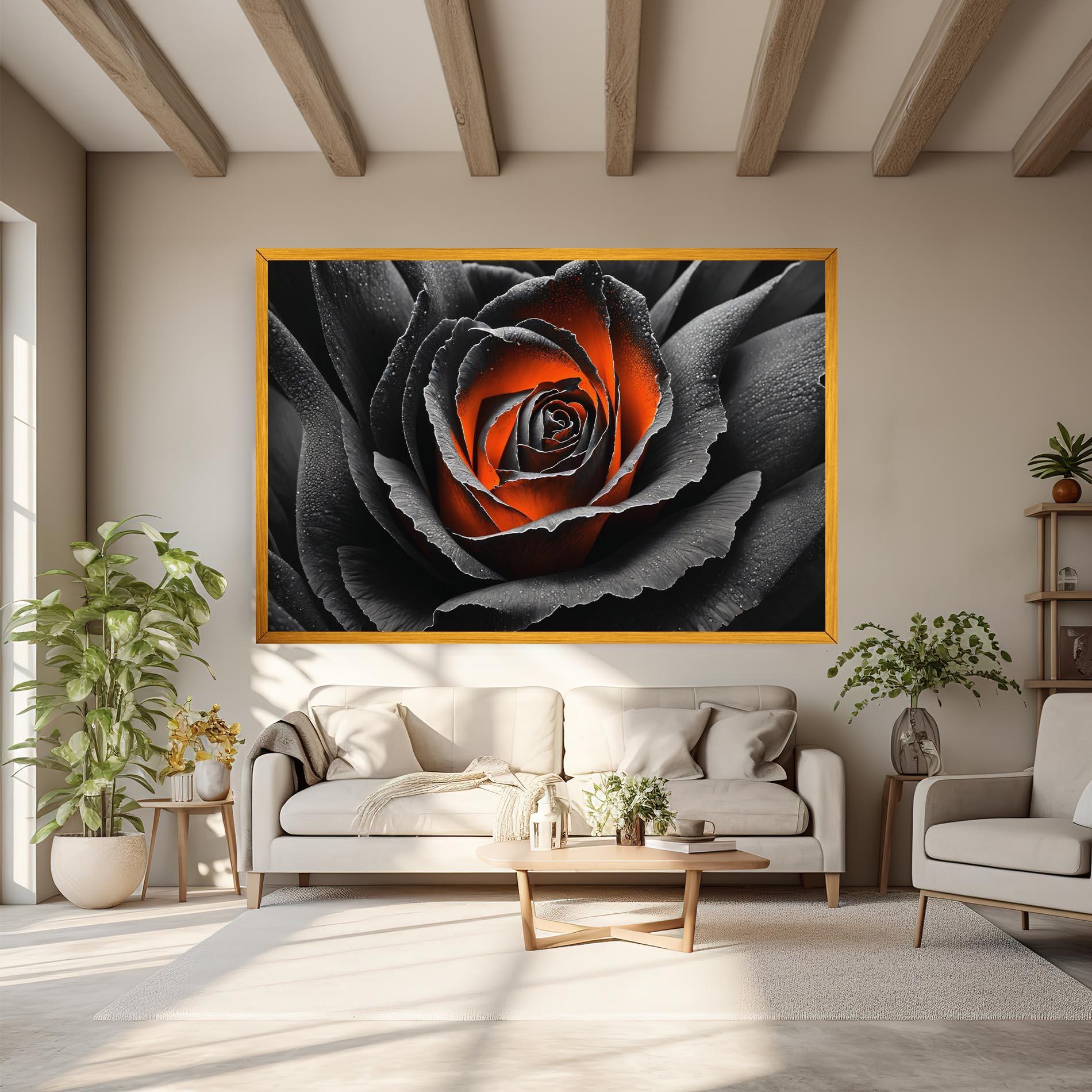 Leinwandbild Grey Orange Rose mockup 6
