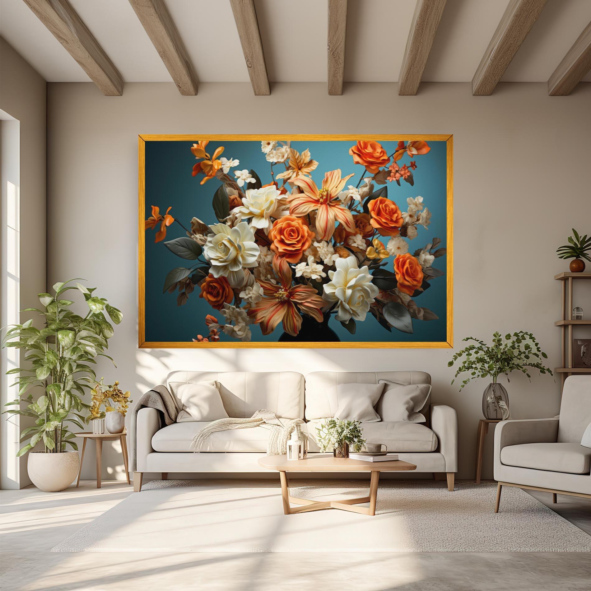 Leinwandbild Orange Cream Rose mockup 6