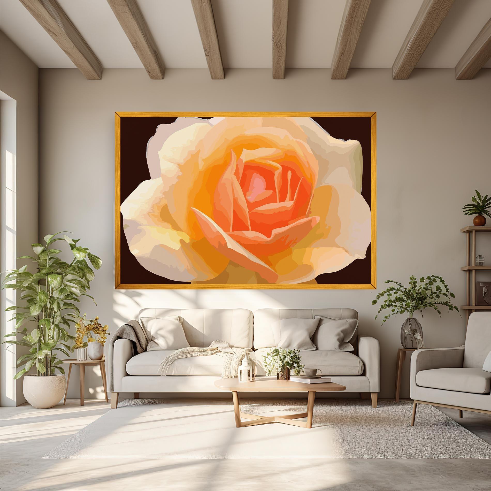 Leinwandbild Orange Rose Ioana mockup 6