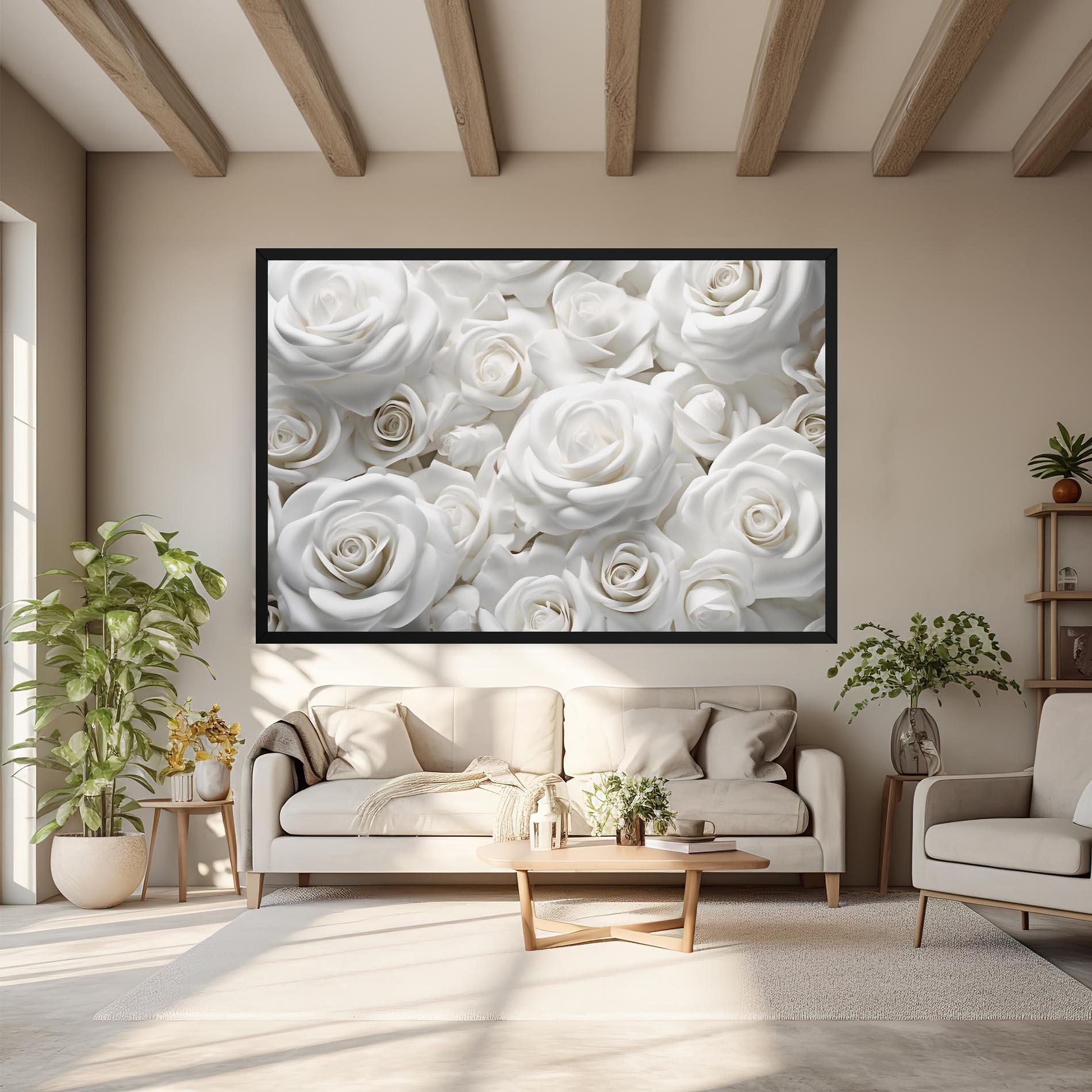 Leinwandbild 3d White Roses mockup 6