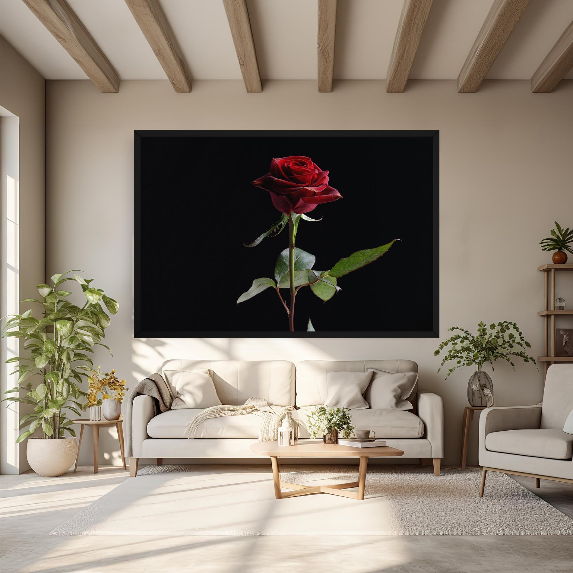 Leinwandbild Beautiful Red Rose mockup 6