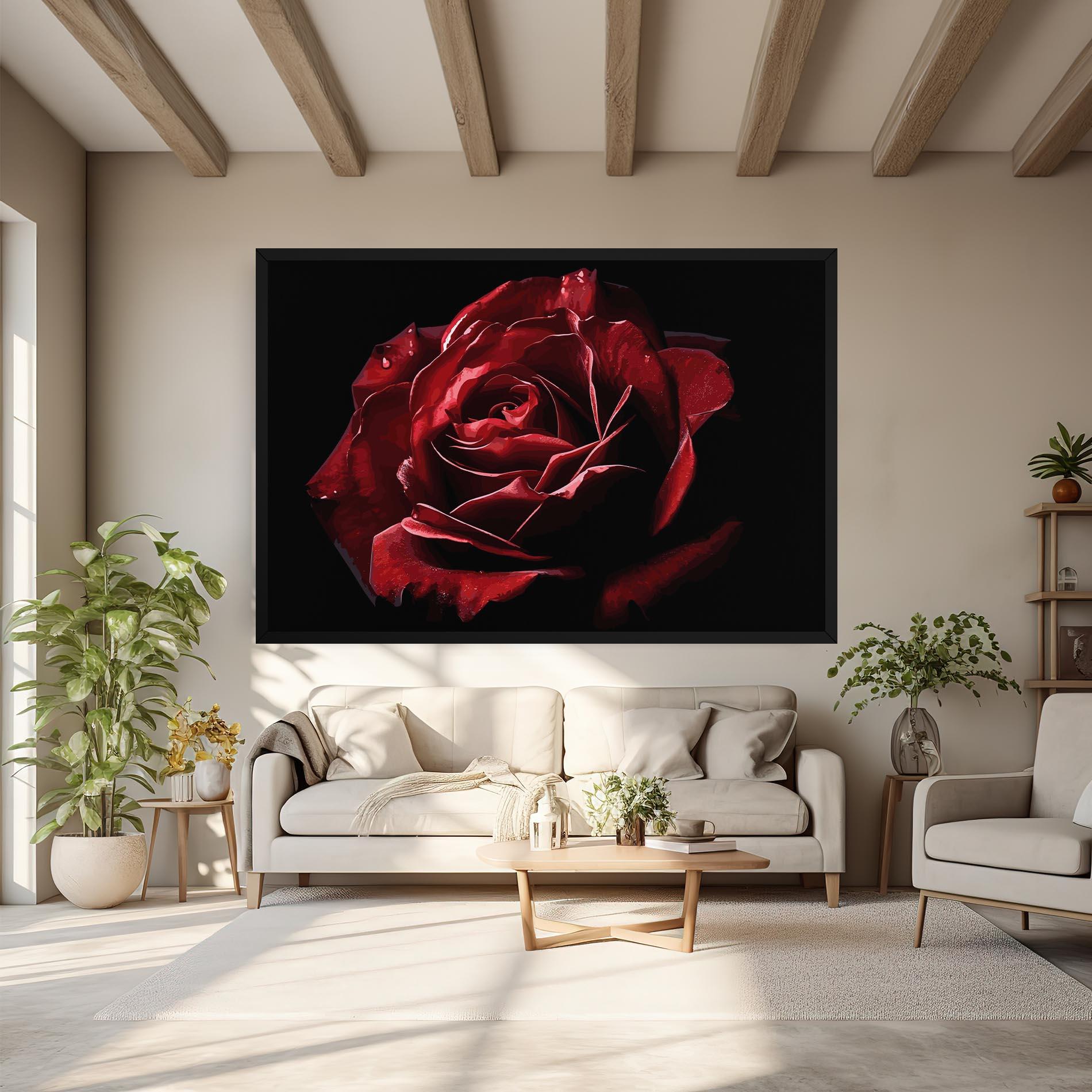 Leinwandbild Big Red Rose mockup 6