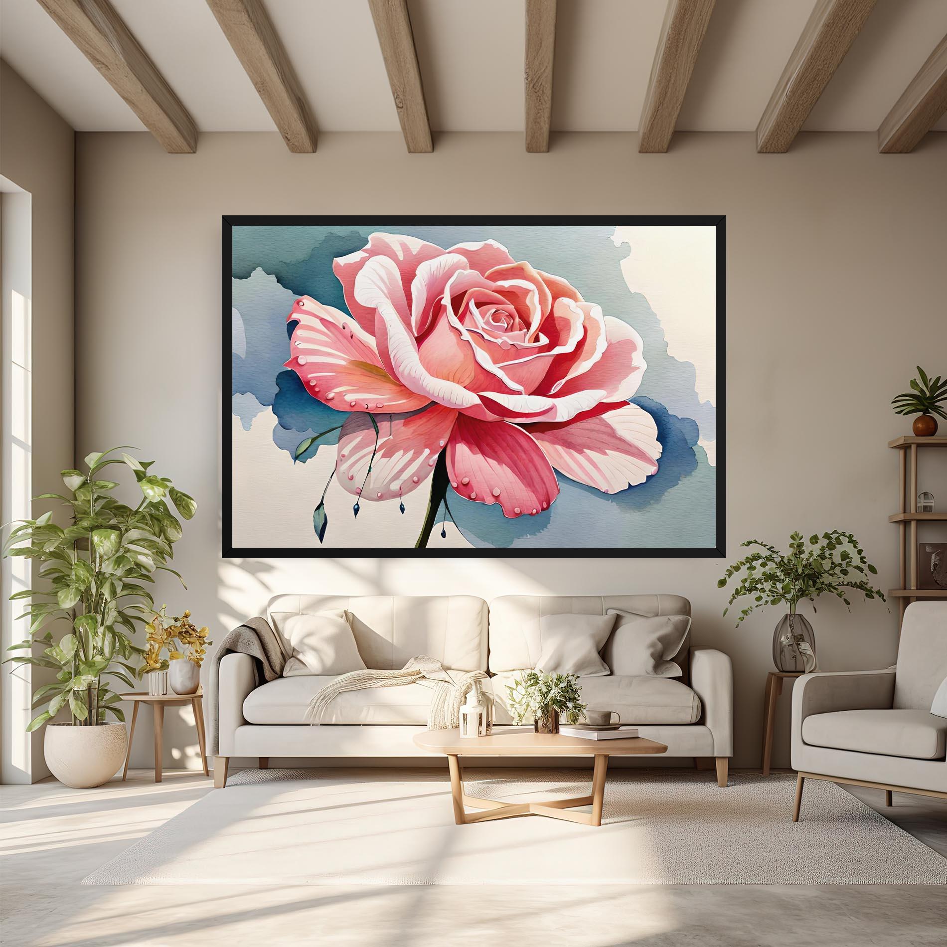 Leinwandbild Bih Pink Rose mockup 6