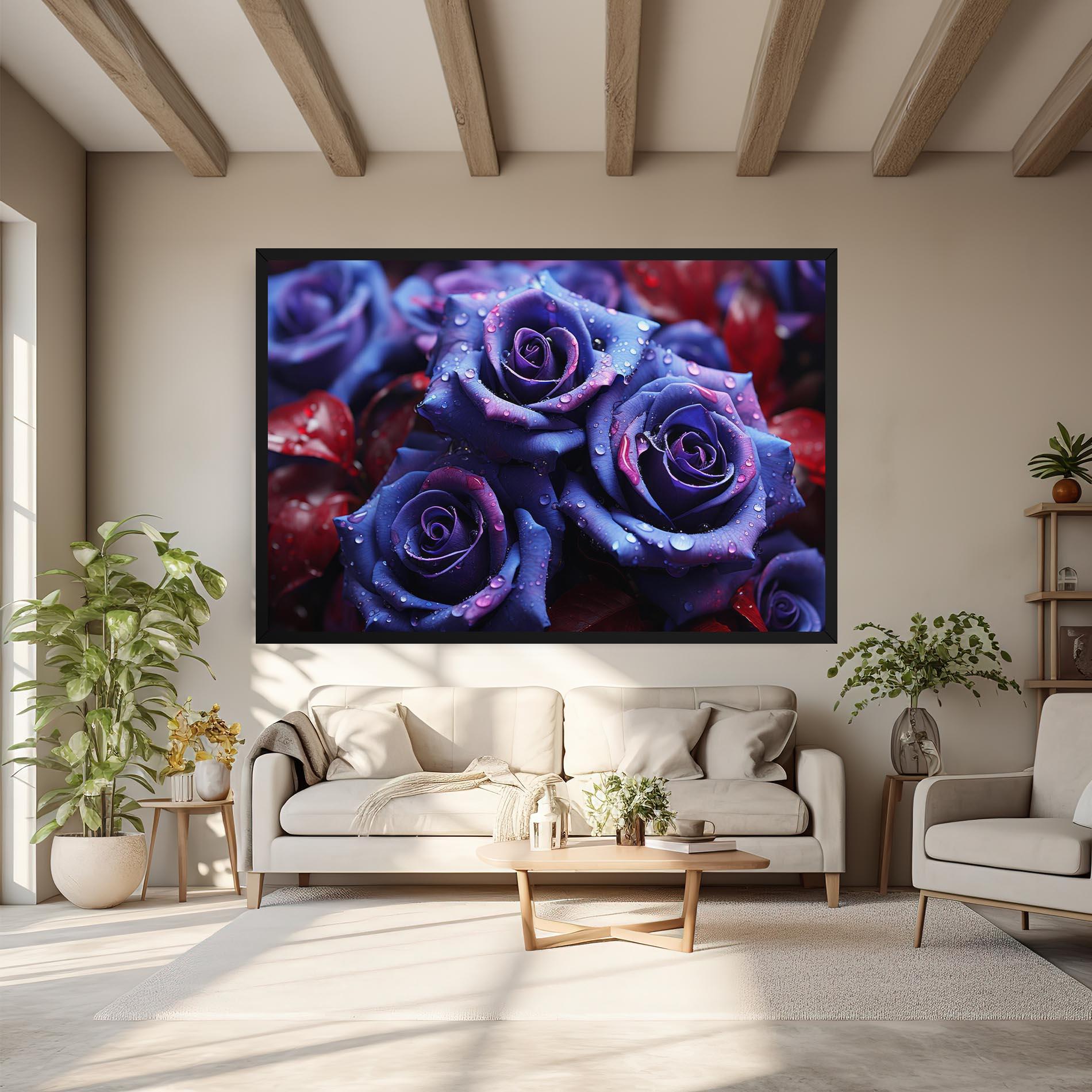 Leinwandbild Blue Purple Rose mockup 6