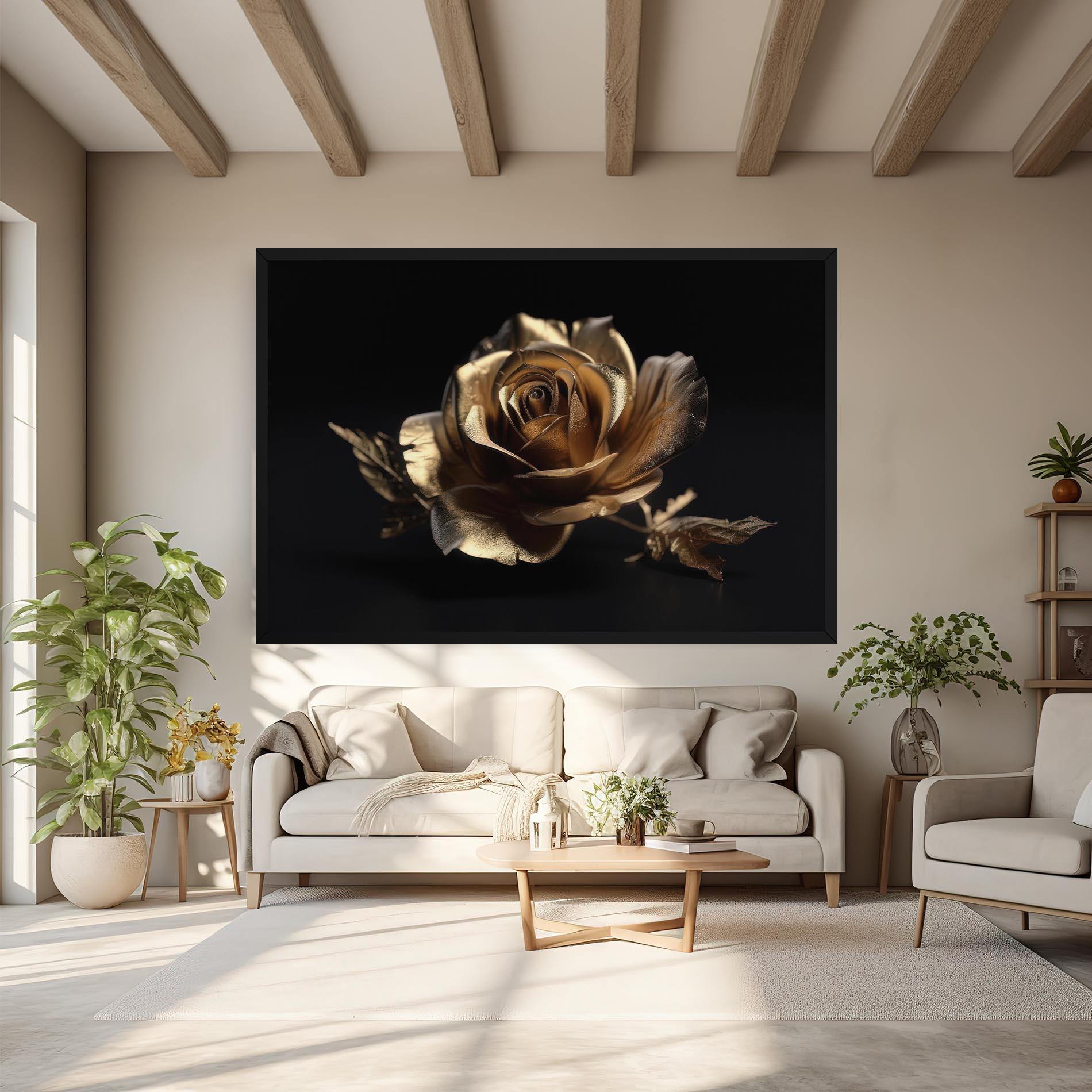 Leinwandbild Gold Rose mockup 6