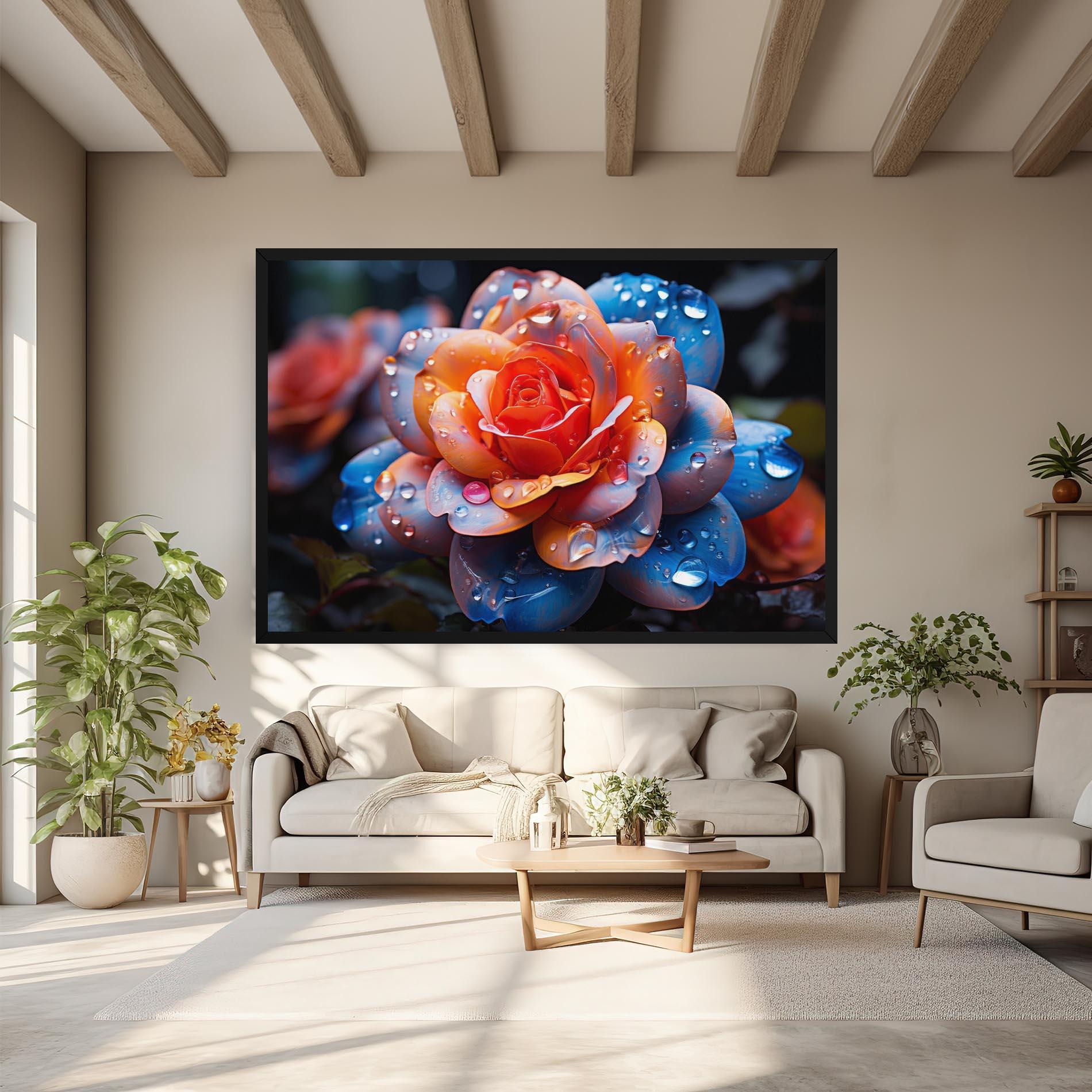 Leinwandbild Orange Blue Rose mockup 6