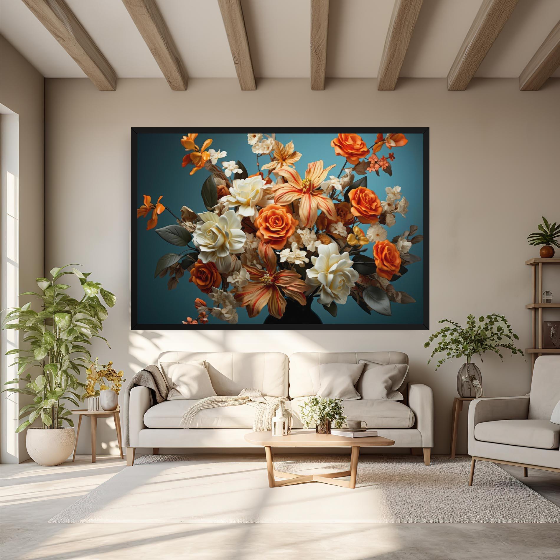 Leinwandbild Orange Cream Rose mockup 6