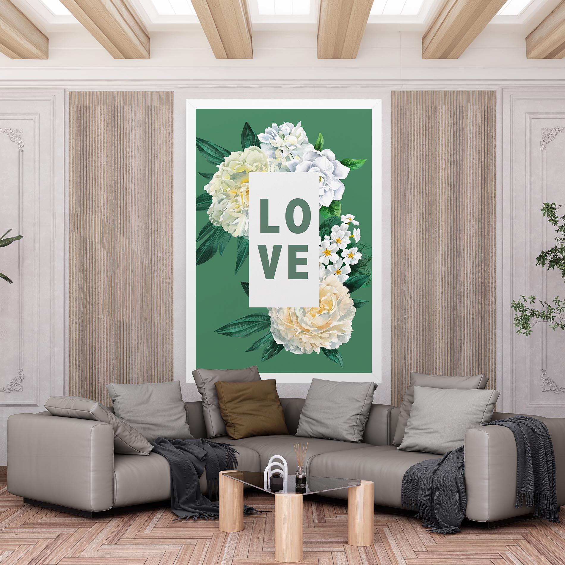 Leinwandbild Love Green Rose mockup 6
