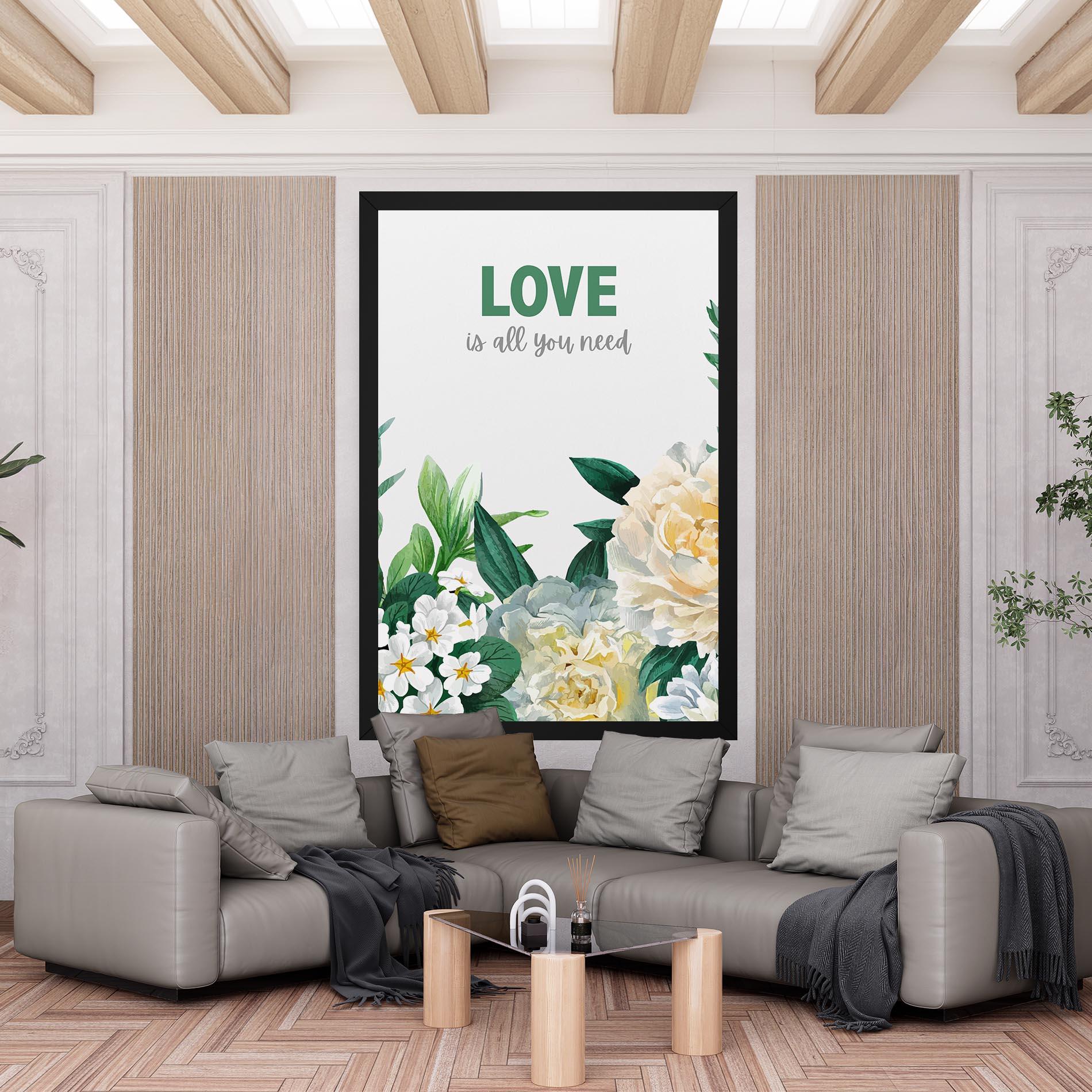 Leinwandbild Green Rose Love mockup 6