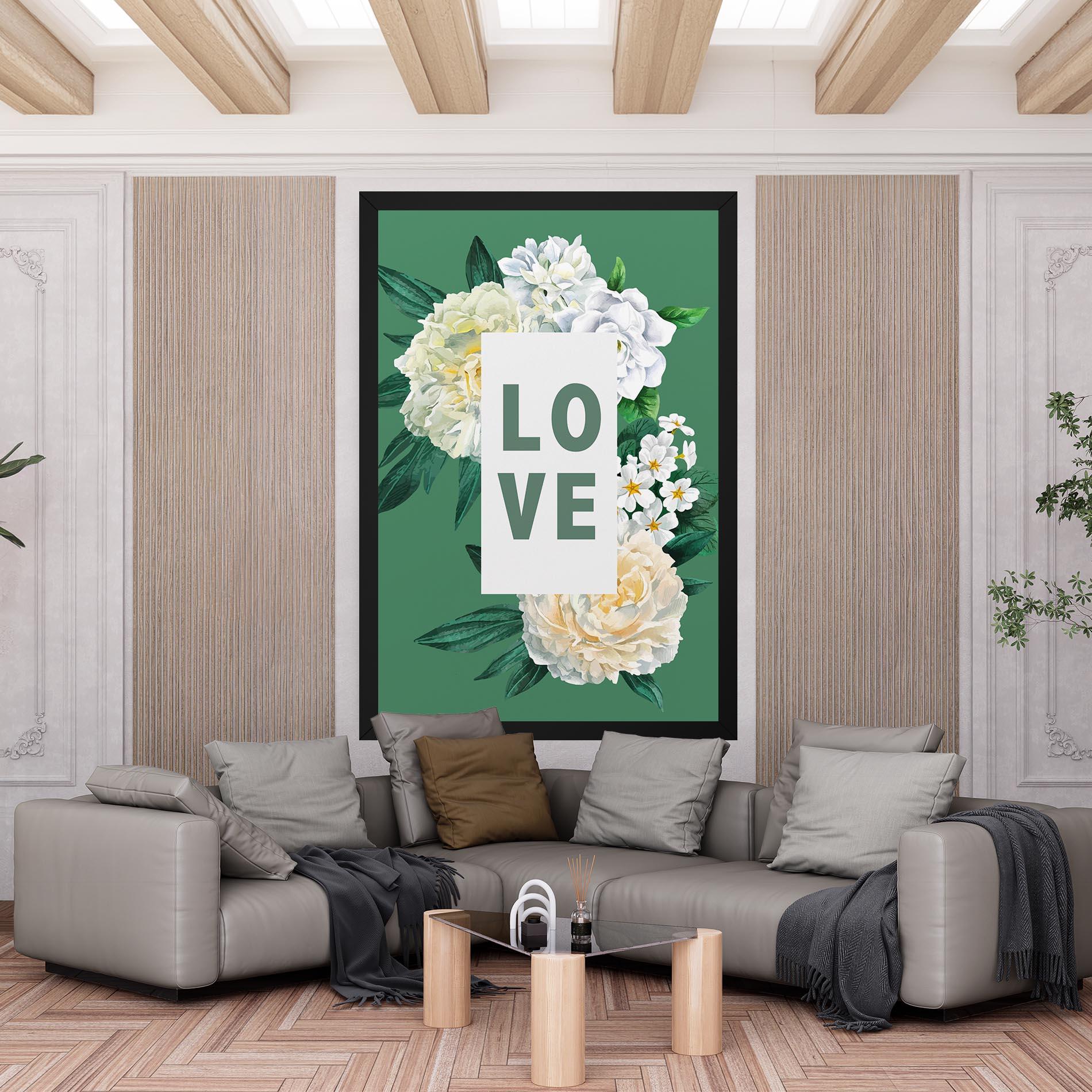 Leinwandbild Love Green Rose mockup 6