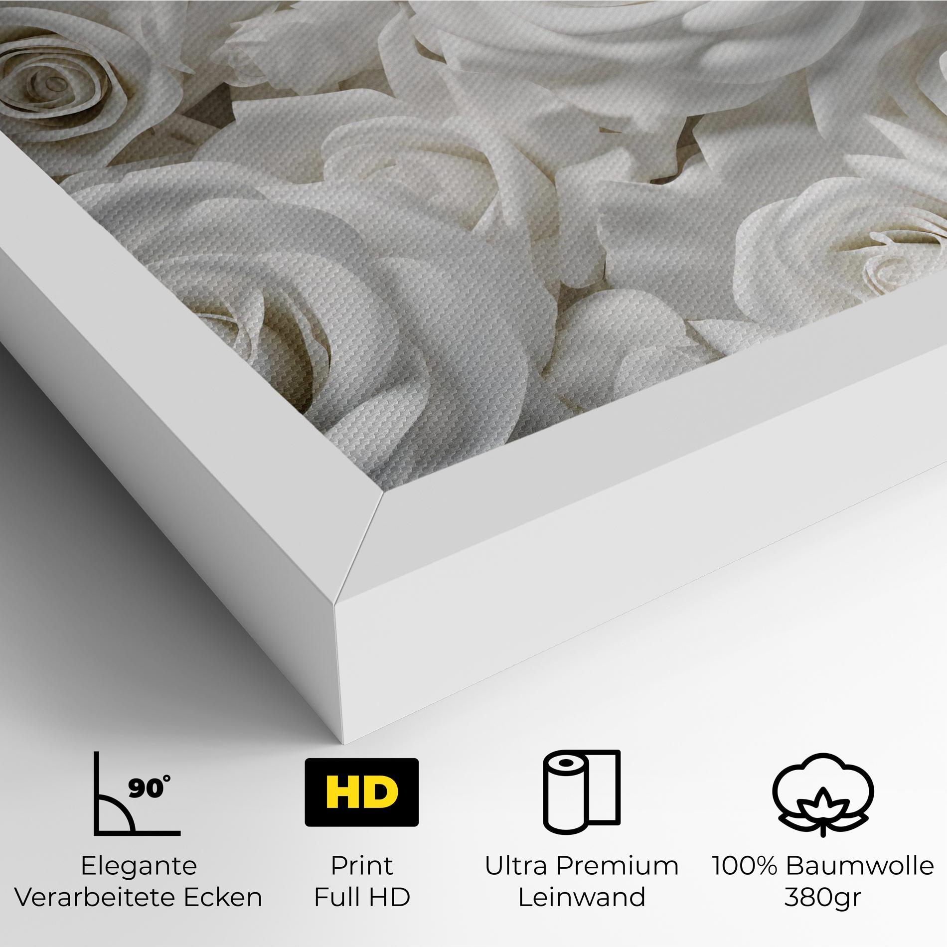 Leinwandbild 3d White Roses mockup 4