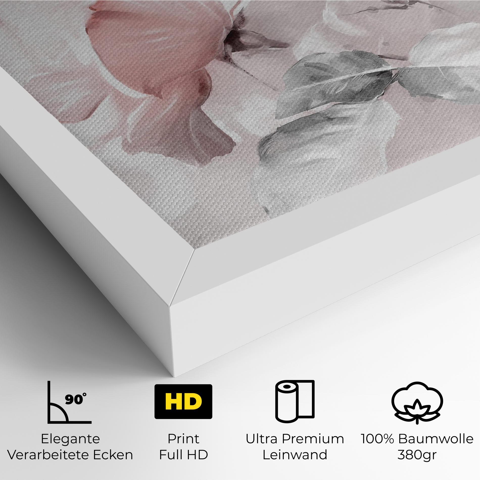 Leinwandbild Abstract Pink Flowers mockup 4