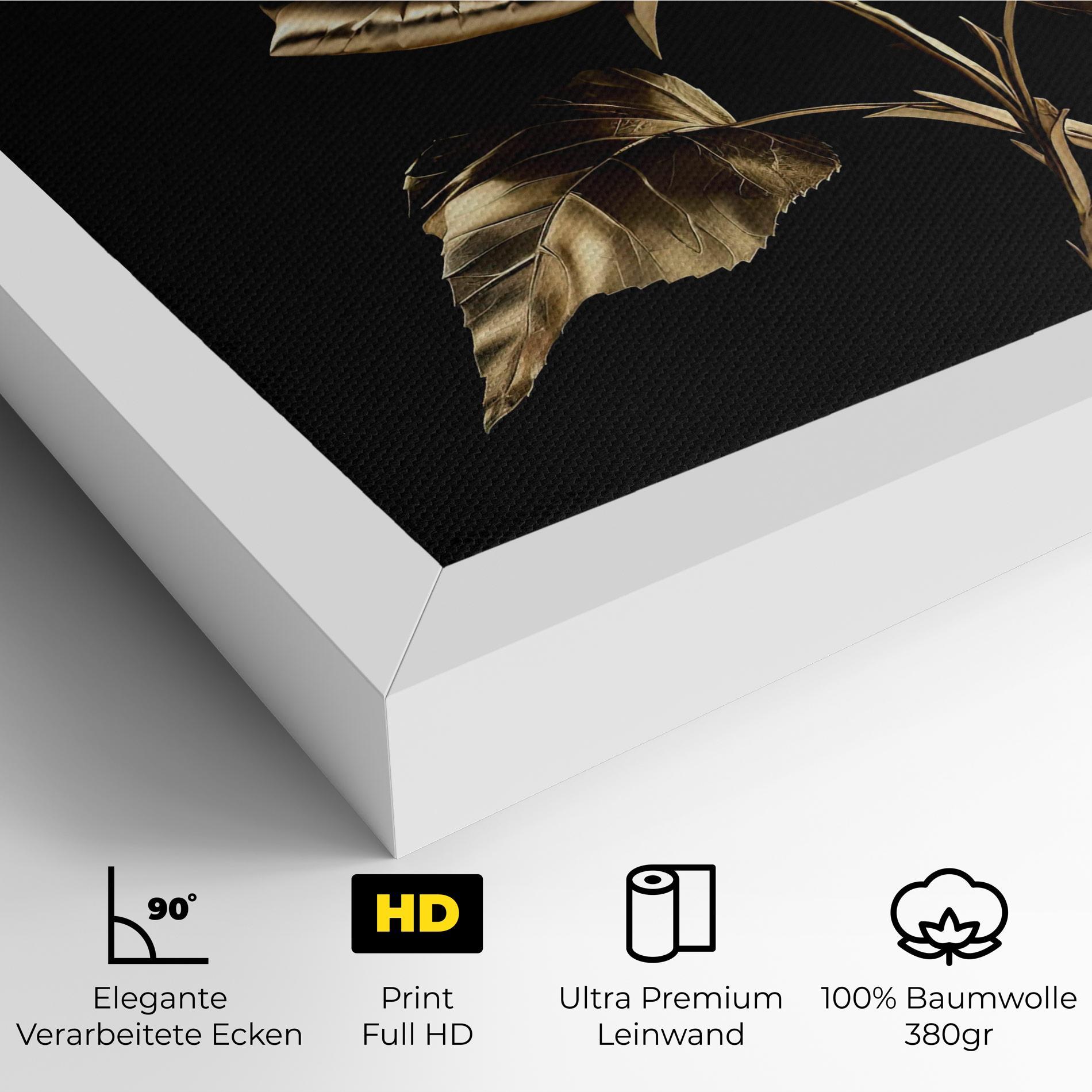 Leinwandbild Beautiful Golden Rose mockup 4