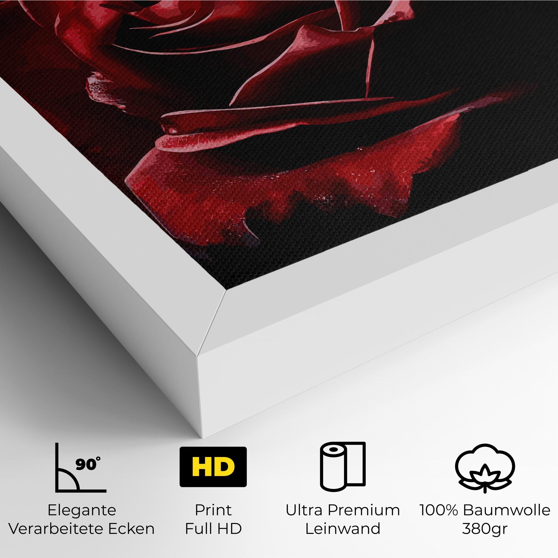 Leinwandbild Big Red Rose mockup 4