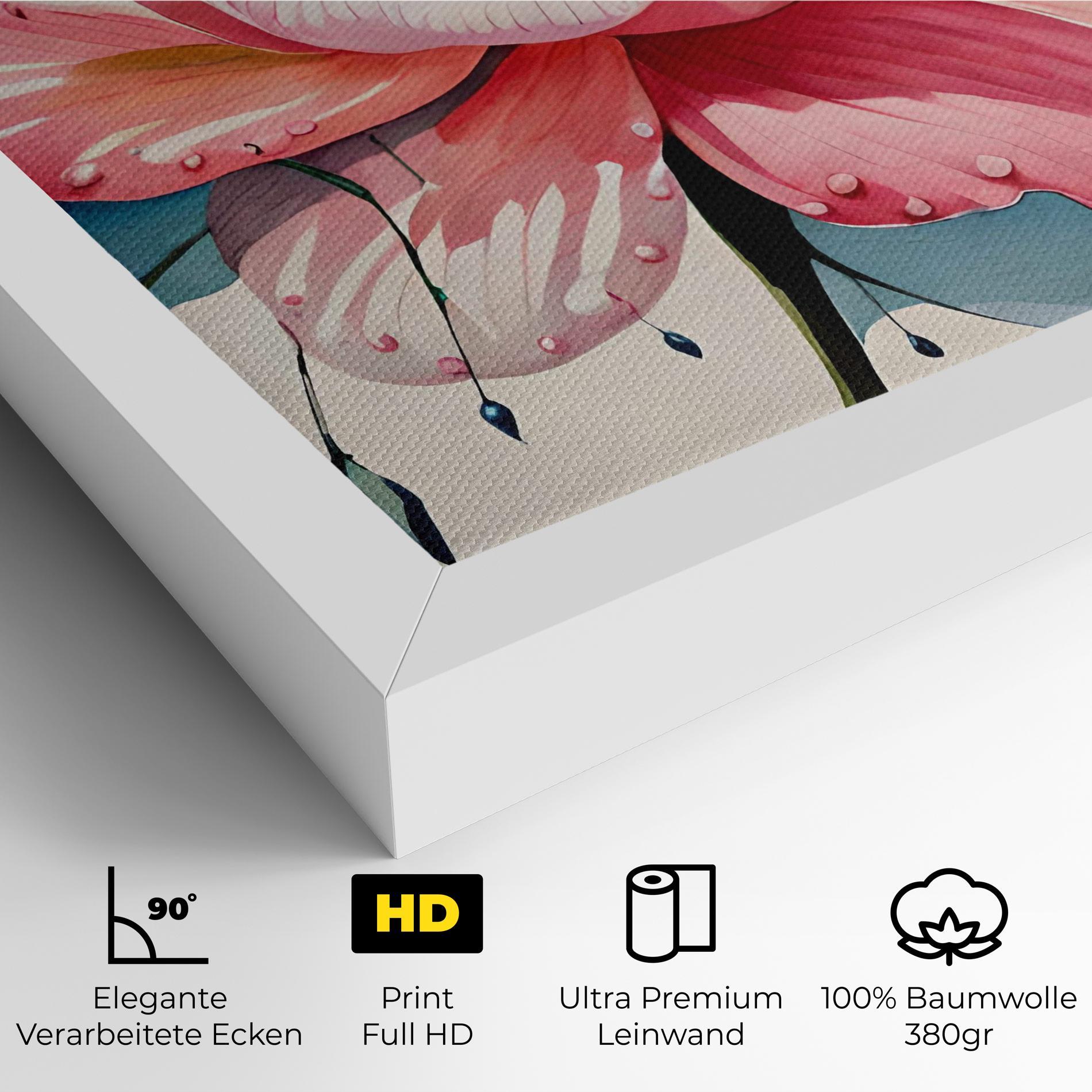 Leinwandbild Bih Pink Rose mockup 4