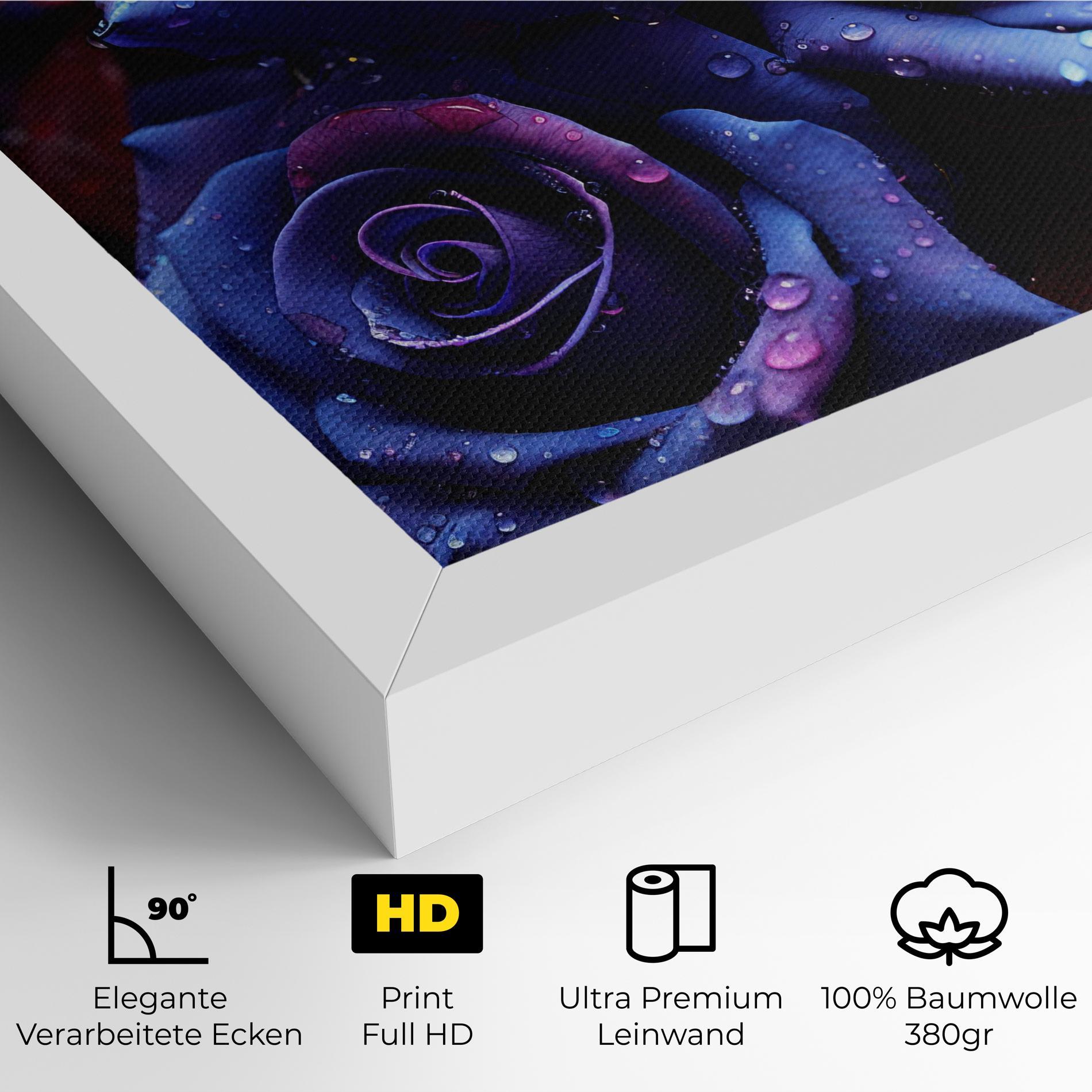 Leinwandbild Blue Purple Rose mockup 4